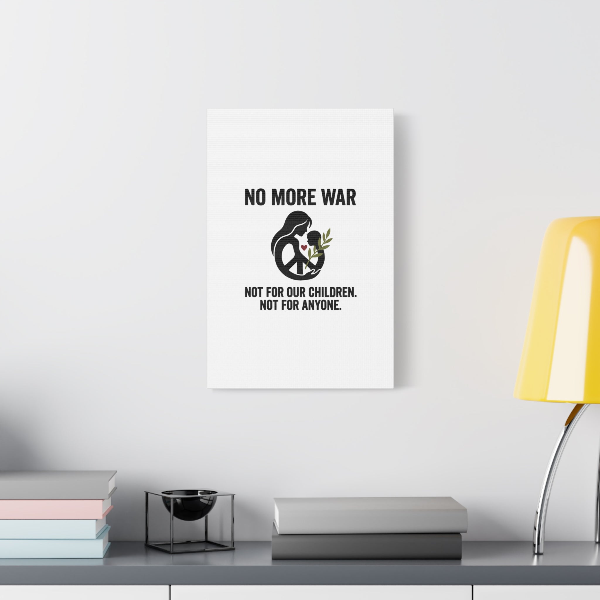 No More War Canvas, Anti-War Peace Protest Wall Art | Solidarity Ceasefire. 36" x 36" 1.25"