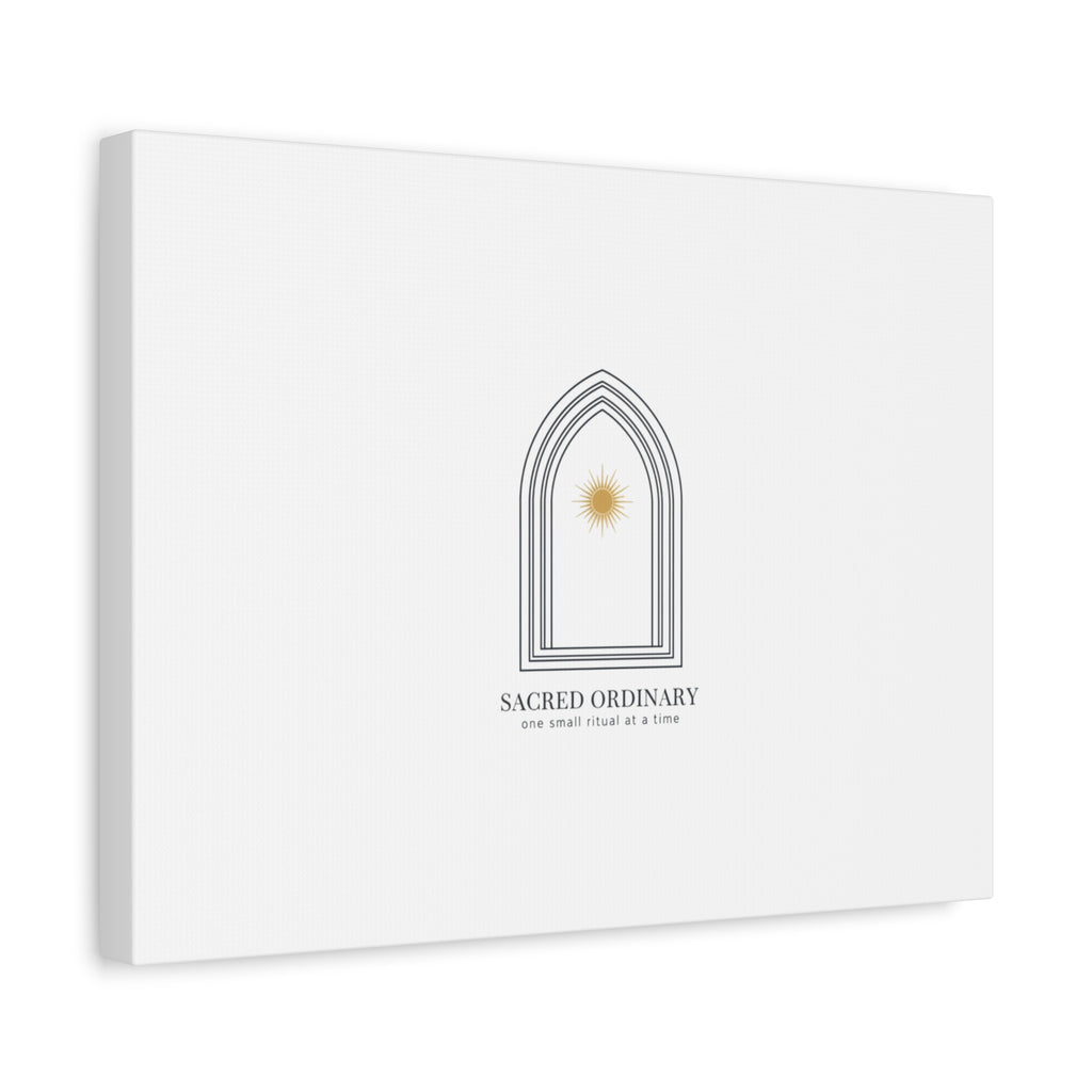 Sacred Ordinary Gothic Arch Canvas | Minimal Scripture Art, Quiet Luxury