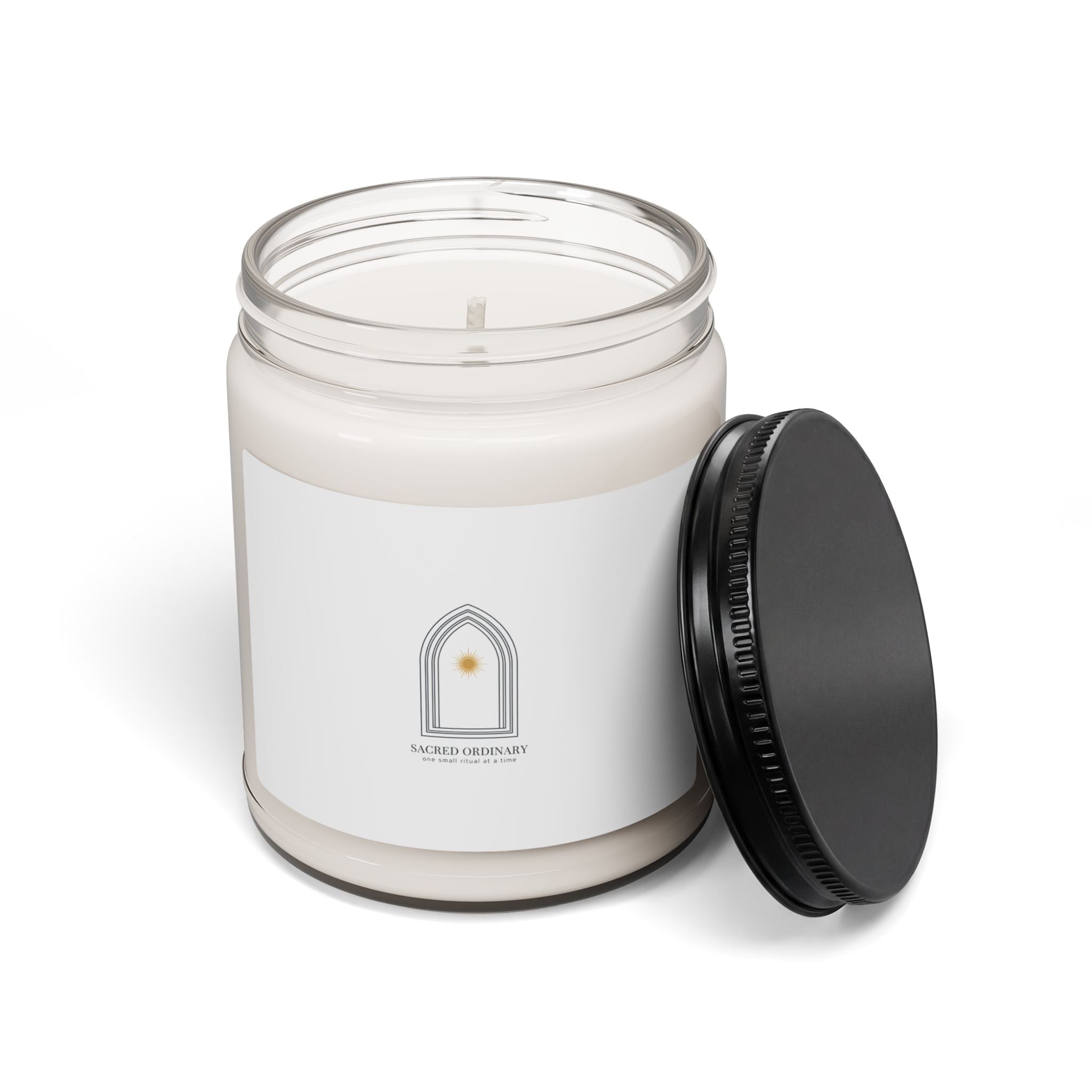Gothic Arch Minimal Candle | Soy 9oz, Quiet Luxury, Serene Typography White Sage and Lavender 9oz