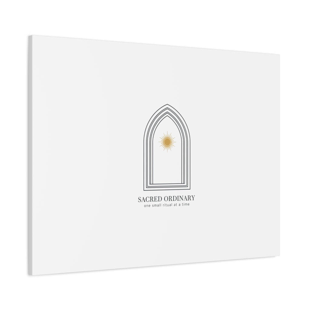 Sacred Ordinary Gothic Arch Canvas | Minimal Scripture Art, Quiet Luxury 36" x 36" 1.25"