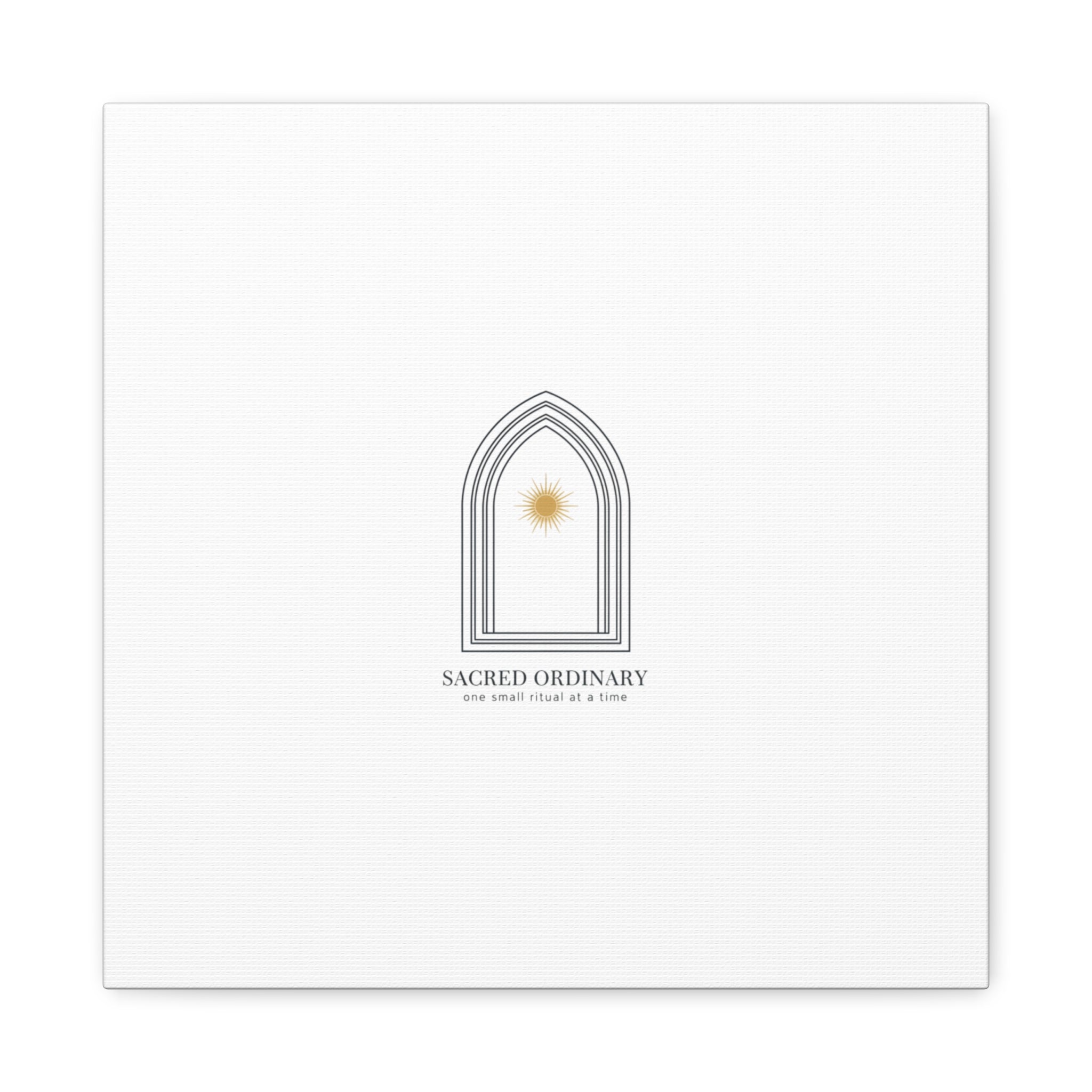 Sacred Ordinary Gothic Arch Canvas | Minimal Scripture Art, Quiet Luxury 14" x 14" 1.25"