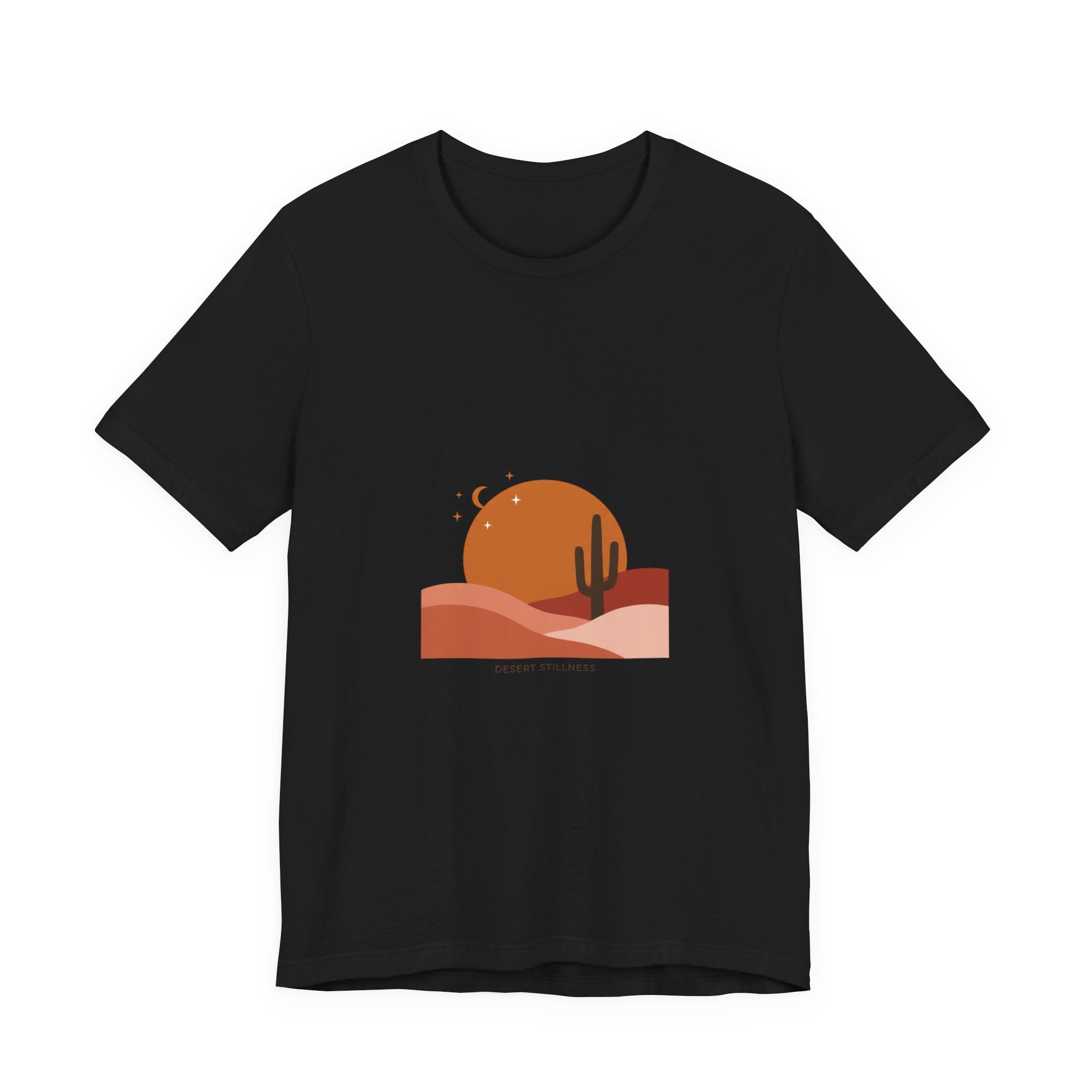 Desert Sunset Minimalist Mesa Tee | Southwestern art print, adobe-inspired Black