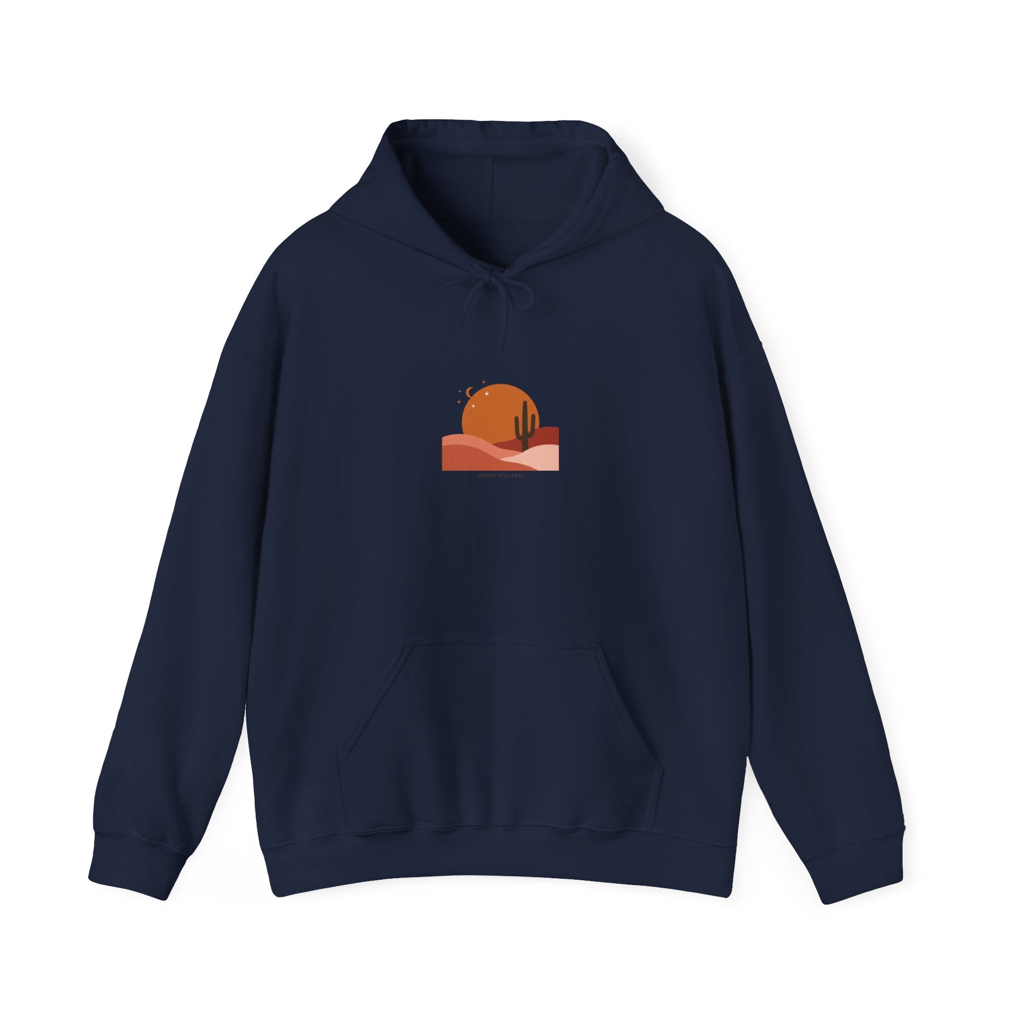 Desert Sunset Minimalist Mesa Hoodie | southwestern art print, adobe-inspired Navy
