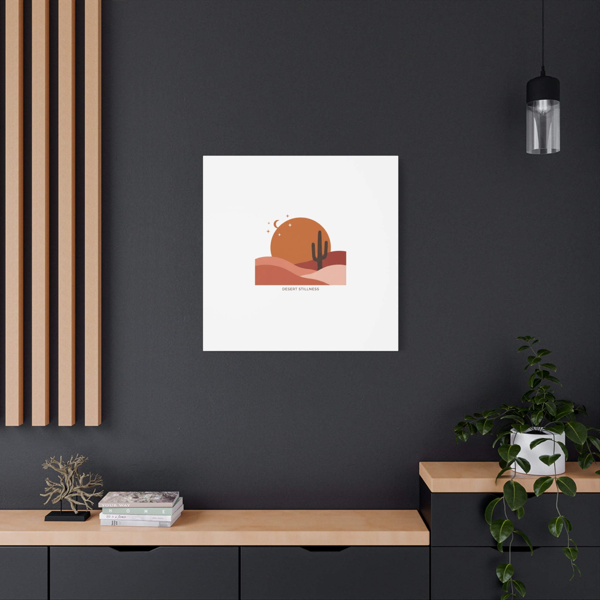 Desert Stillness Canvas, Desert Sunset Minimalist Mesa | Southwestern Art Print