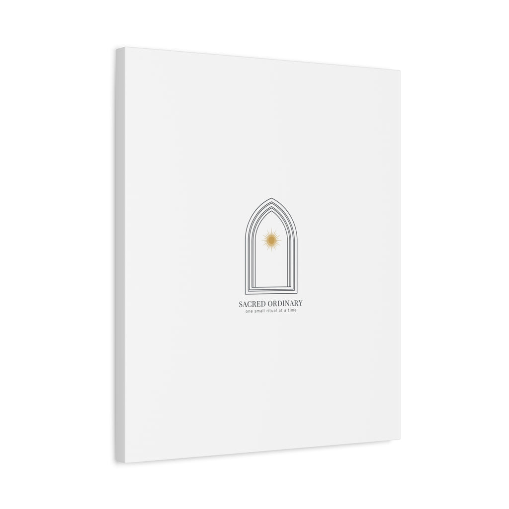 Sacred Ordinary Gothic Arch Canvas | Minimal Scripture Art, Quiet Luxury