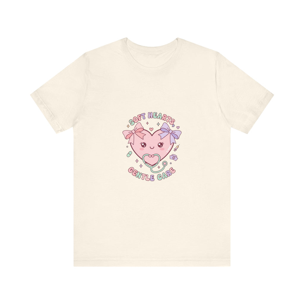 Kawaii Nurse Heart Tee | pastel healthcare design, coquette medical shirt Navy