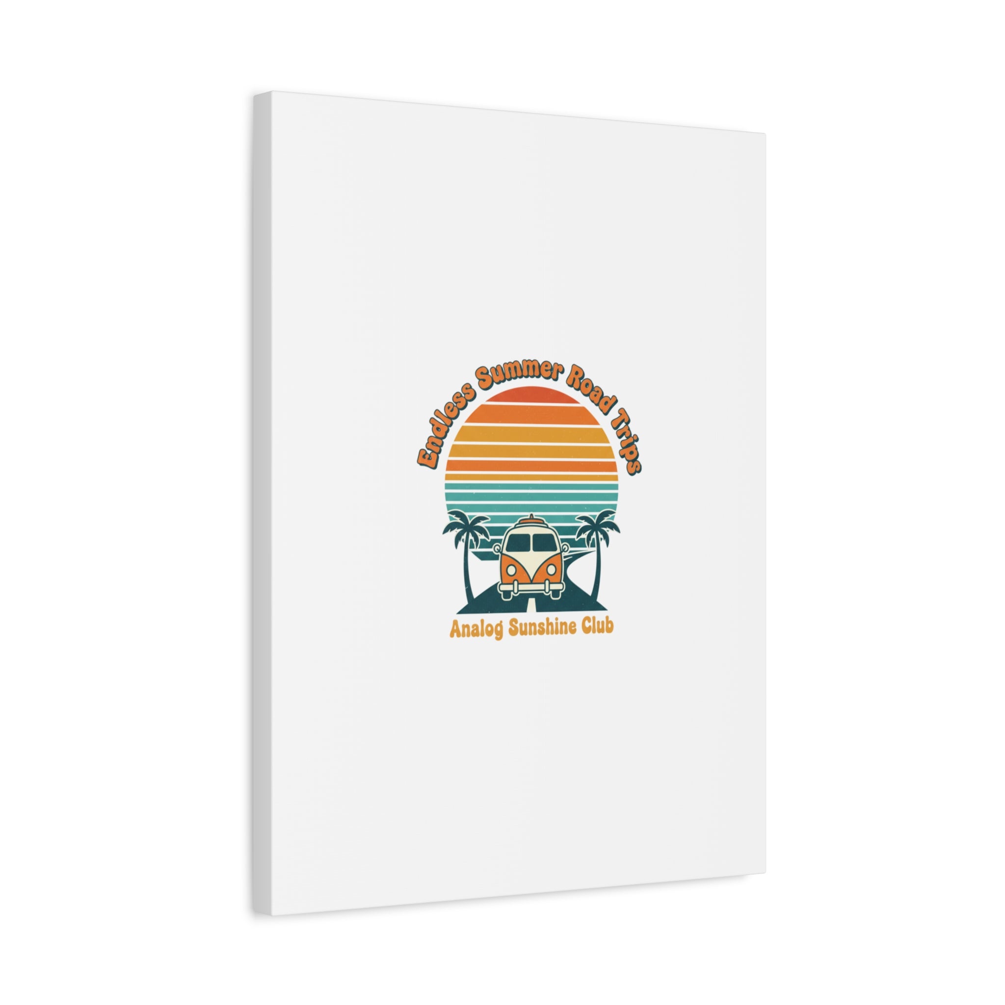 Endless Summer Road Trips Canvas | 1970s Sunset, Retro Surf Palm Art 36" x 36" 1.25"