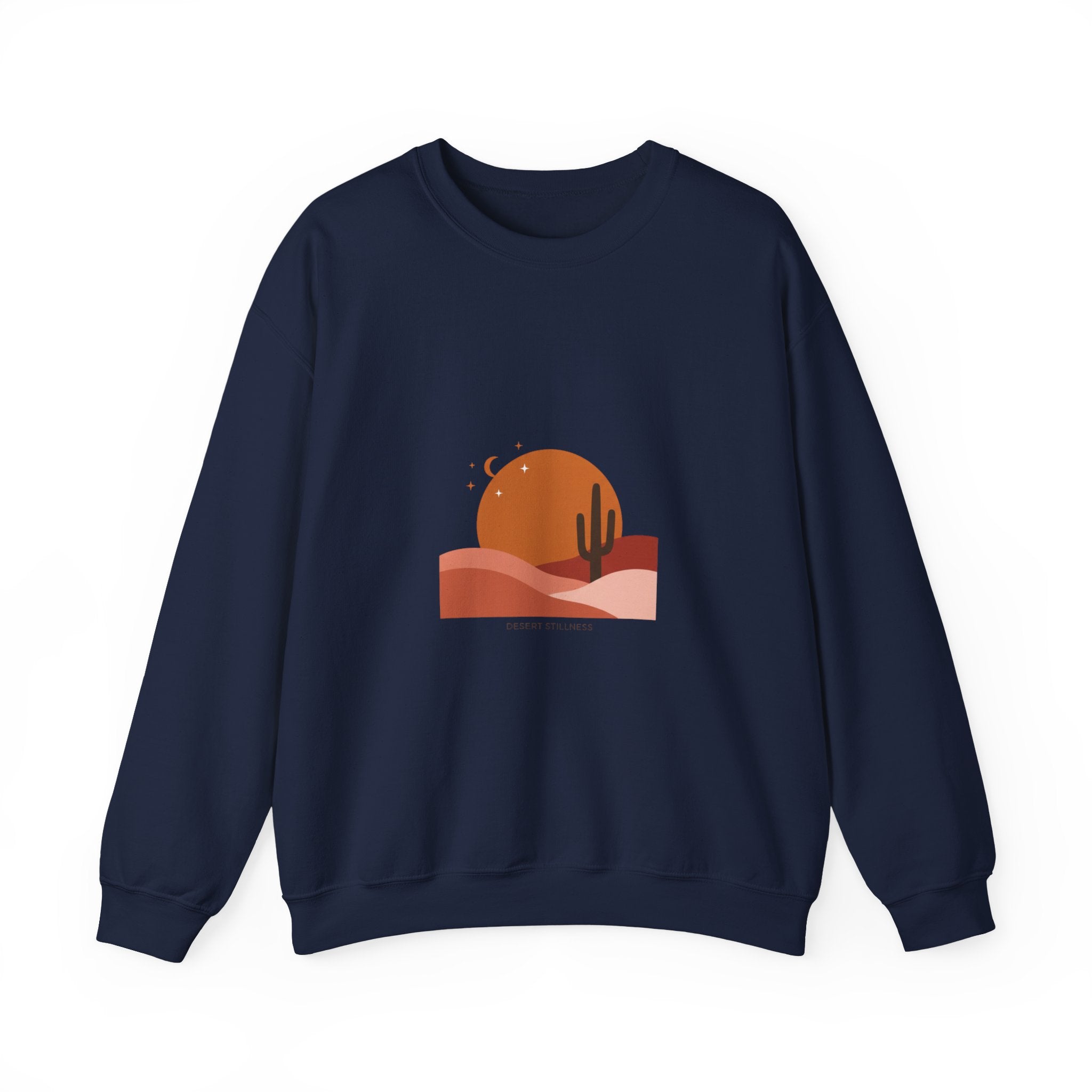 Desert Sunset Minimalist Mesa Sweatshirt | Southwestern adobe-inspired wall art vibe Navy