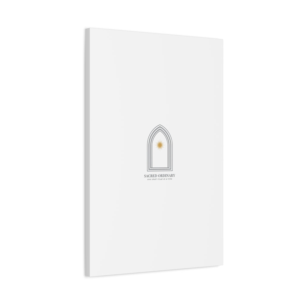 Sacred Ordinary Gothic Arch Canvas | Minimal Scripture Art, Quiet Luxury
