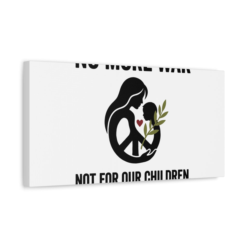 No More War Canvas, Anti-War Peace Protest Wall Art | Solidarity Ceasefire. 36" x 36" 1.25"
