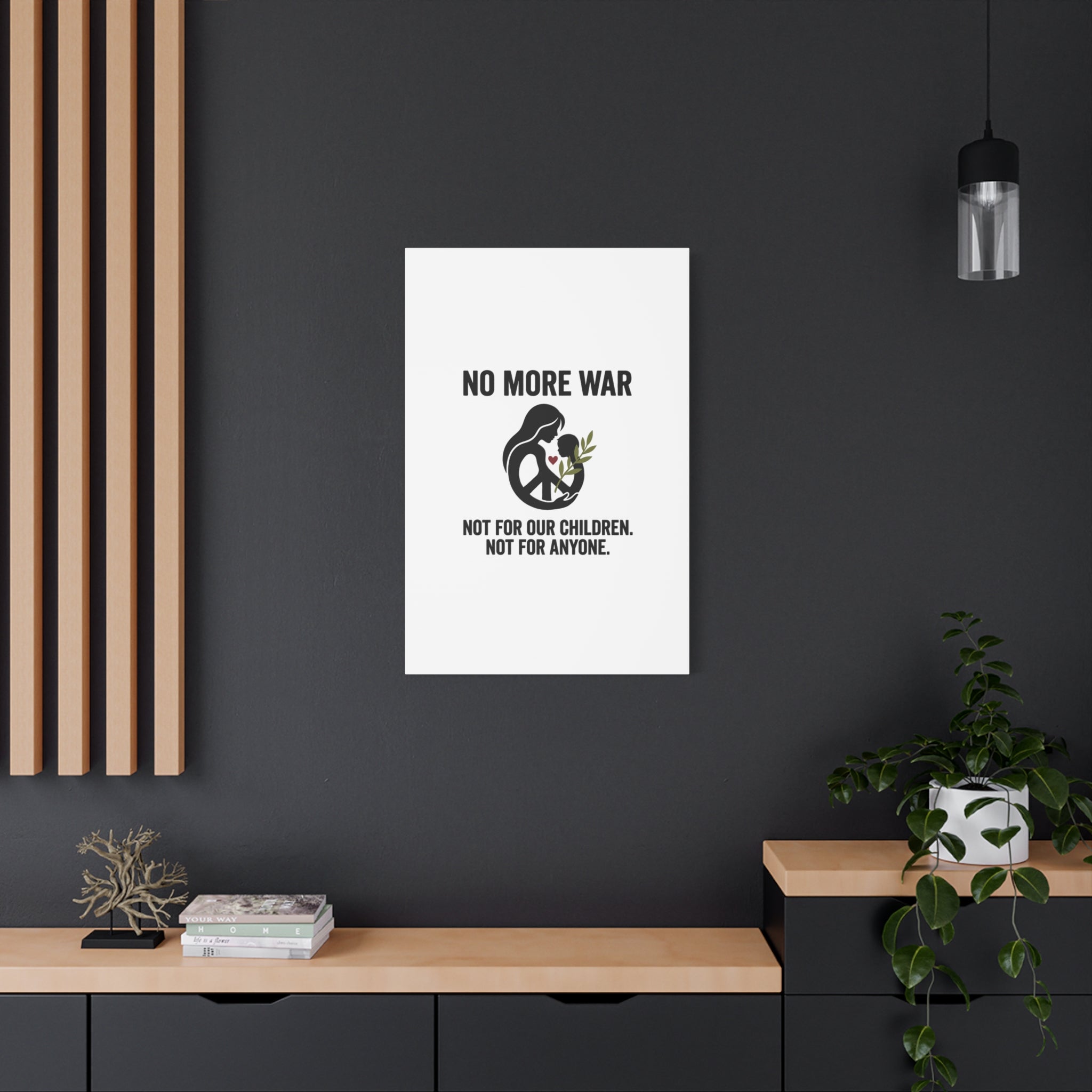 No More War Canvas, Anti-War Peace Protest Wall Art | Solidarity Ceasefire. 36" x 36" 1.25"