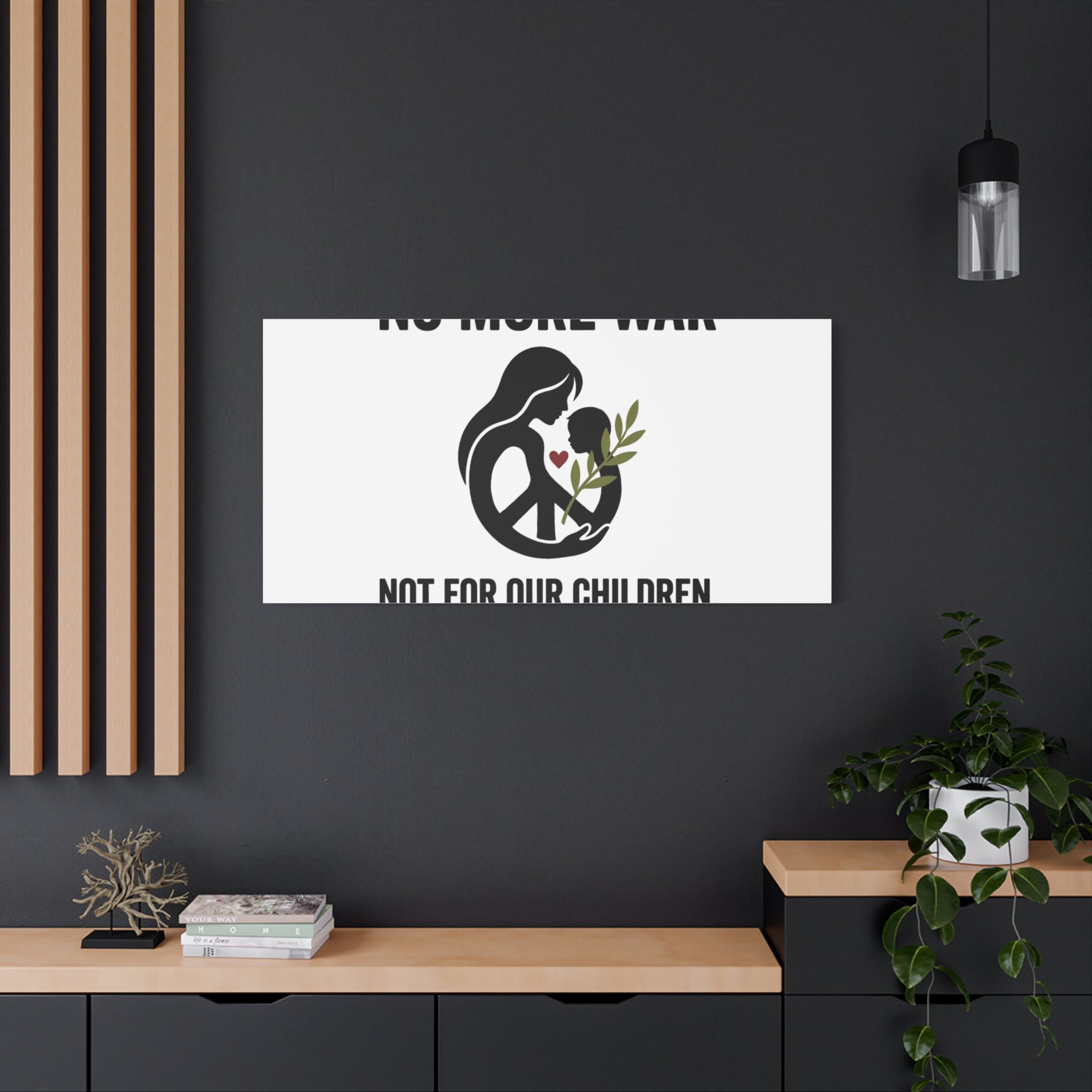 No More War Canvas, Anti-War Peace Protest Wall Art | Solidarity Ceasefire. 36" x 36" 1.25"
