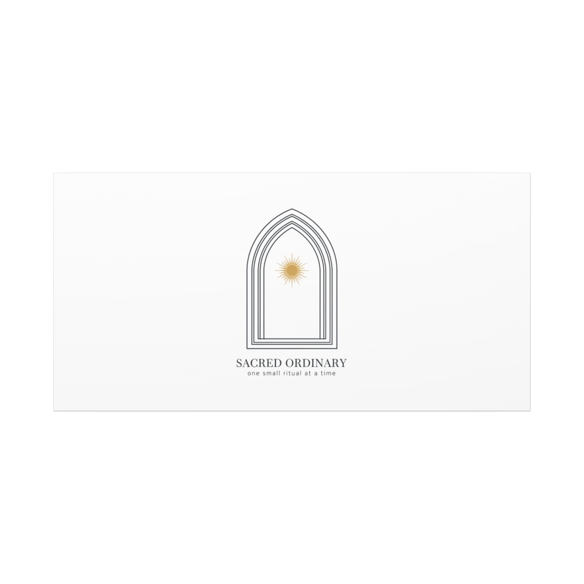 Sacred Ordinary Gothic Arch Canvas | Minimal Scripture Art, Quiet Luxury 40" x 20" (Horizontal) 1.25"