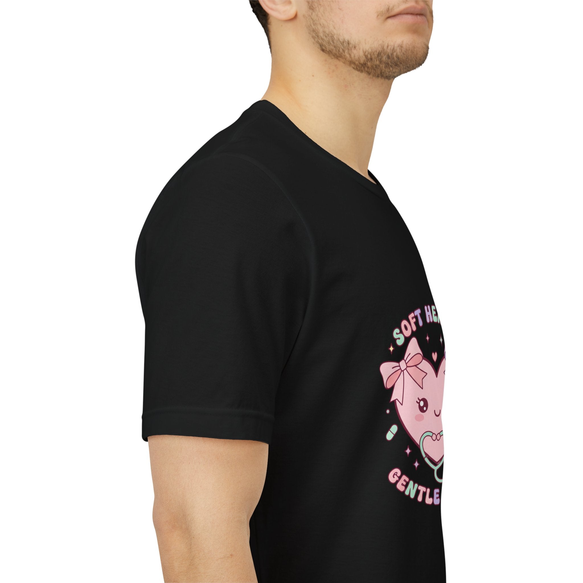Kawaii Nurse Heart Tee | pastel healthcare design, coquette medical shirt Navy