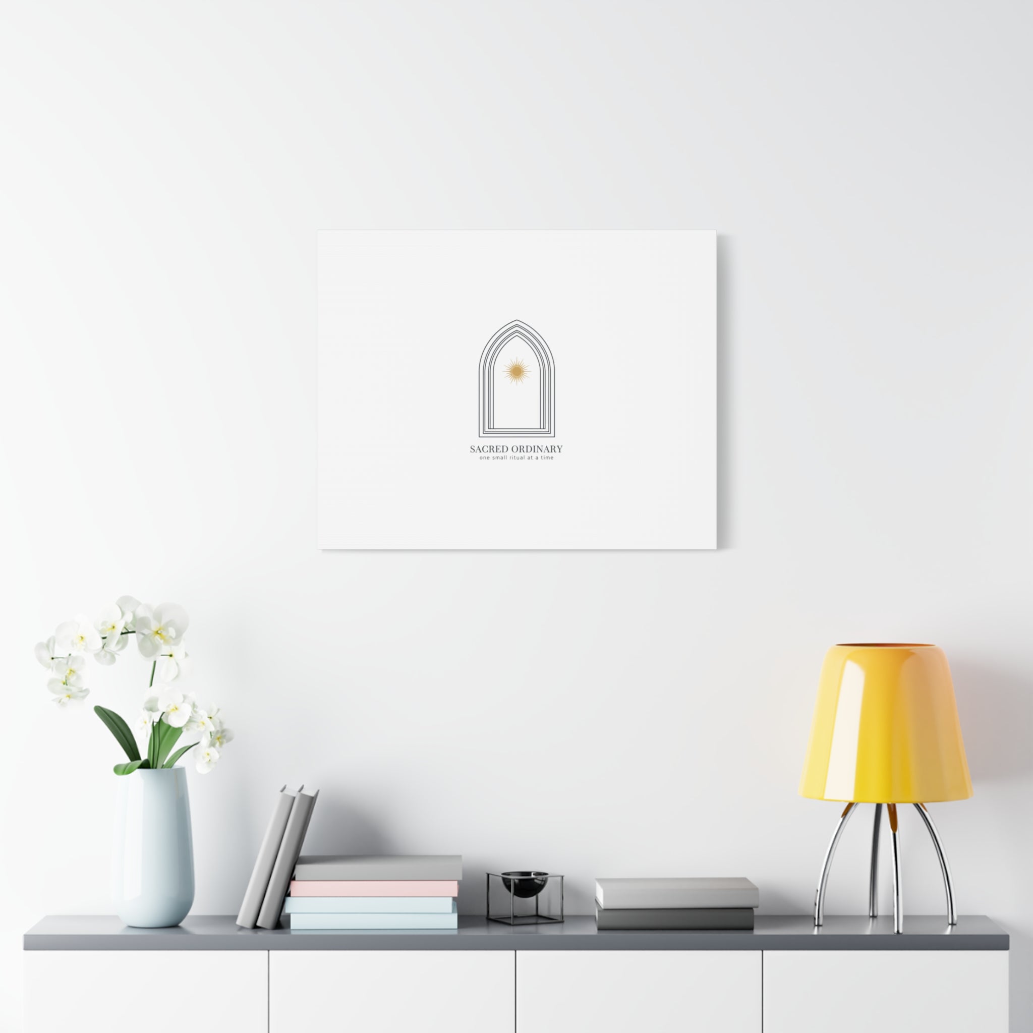 Sacred Ordinary Gothic Arch Canvas | Minimal Scripture Art, Quiet Luxury