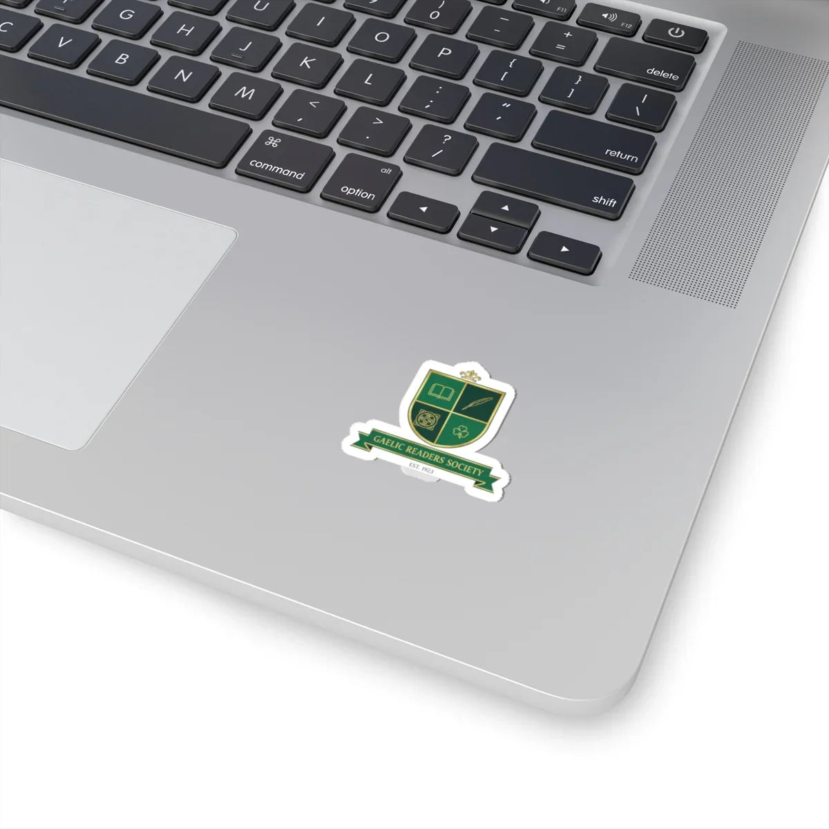 Celtic Crest Sticker | Gaelic serif crest, Celtic knot emblem 2" × 2" White