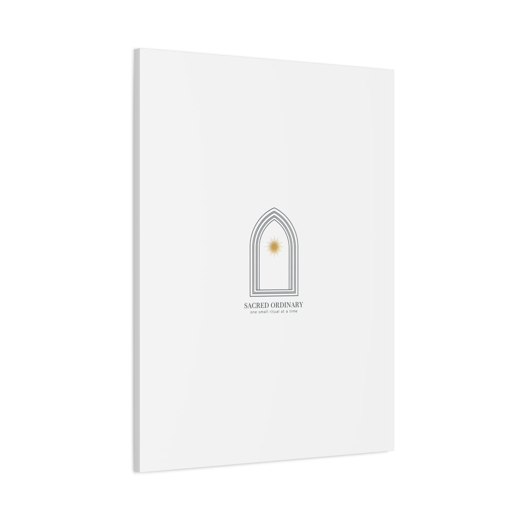 Sacred Ordinary Gothic Arch Canvas | Minimal Scripture Art, Quiet Luxury