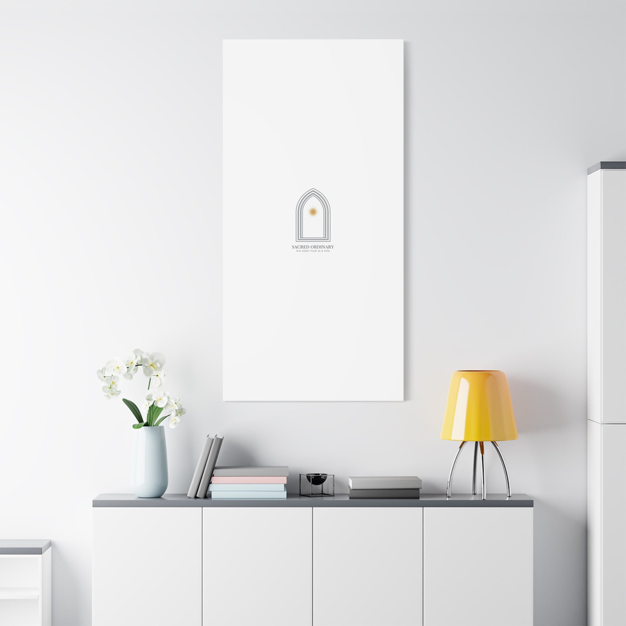 Sacred Ordinary Gothic Arch Canvas | Minimal Scripture Art, Quiet Luxury
