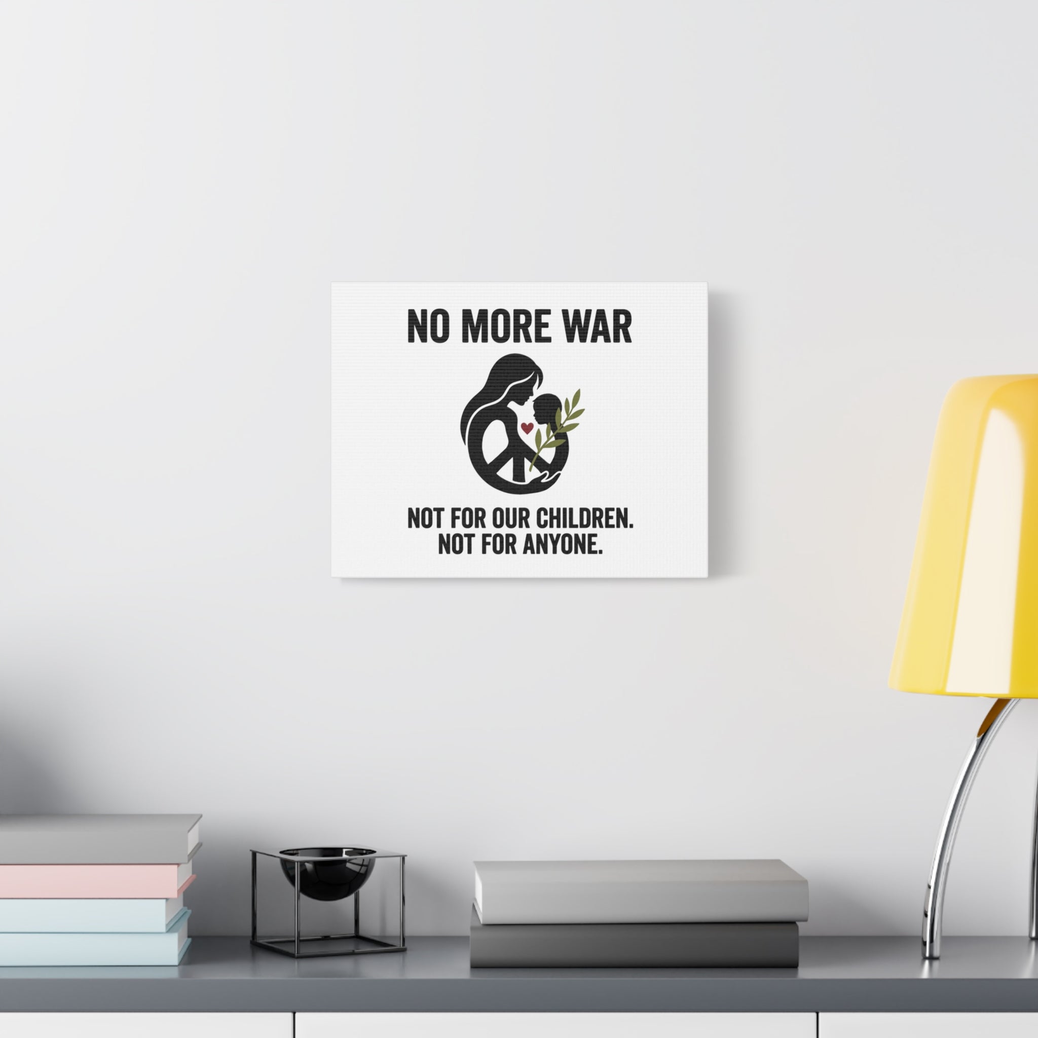 No More War Canvas, Anti-War Peace Protest Wall Art | Solidarity Ceasefire. 36" x 36" 1.25"