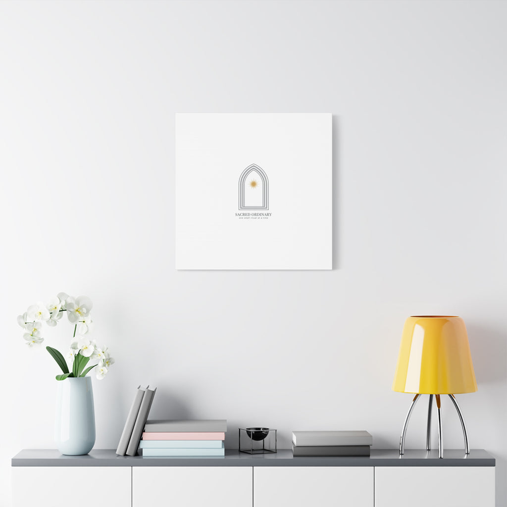 Sacred Ordinary Gothic Arch Canvas | Minimal Scripture Art, Quiet Luxury