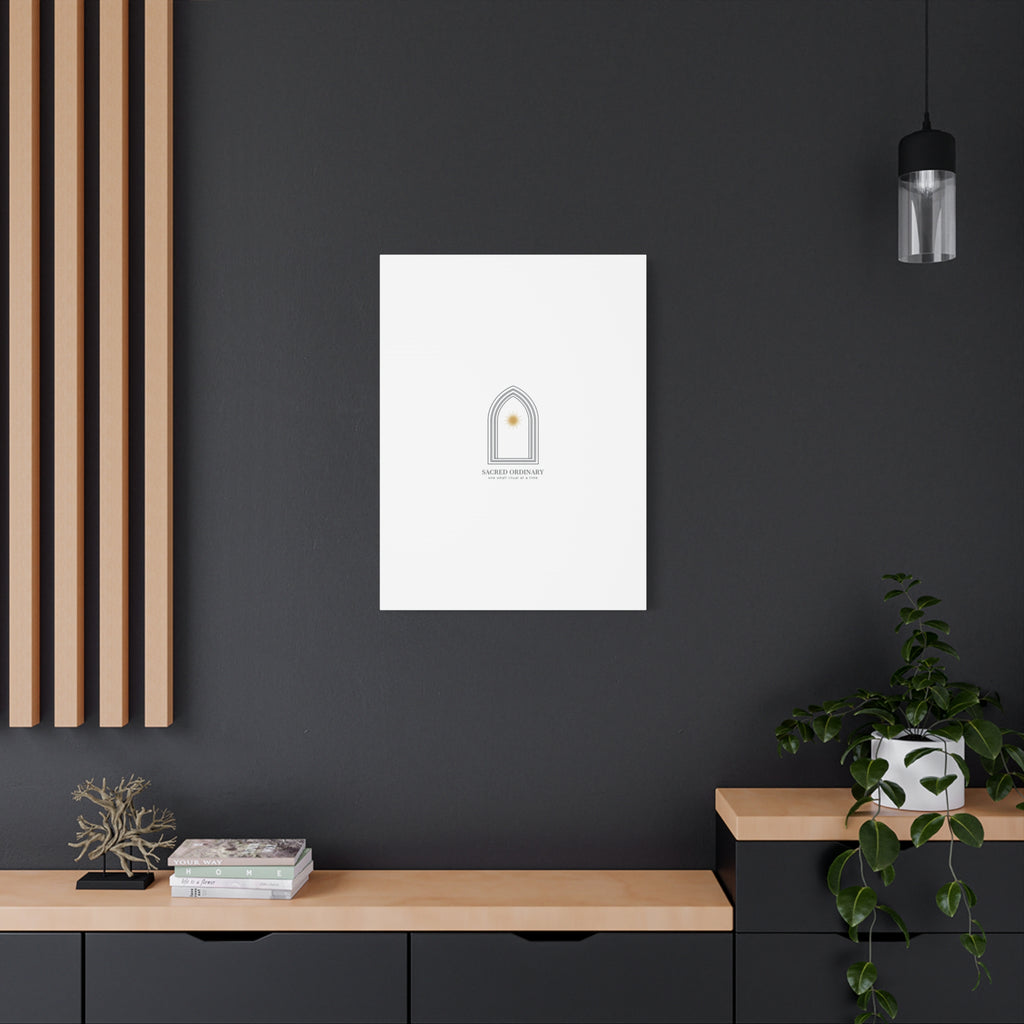 Sacred Ordinary Gothic Arch Canvas | Minimal Scripture Art, Quiet Luxury