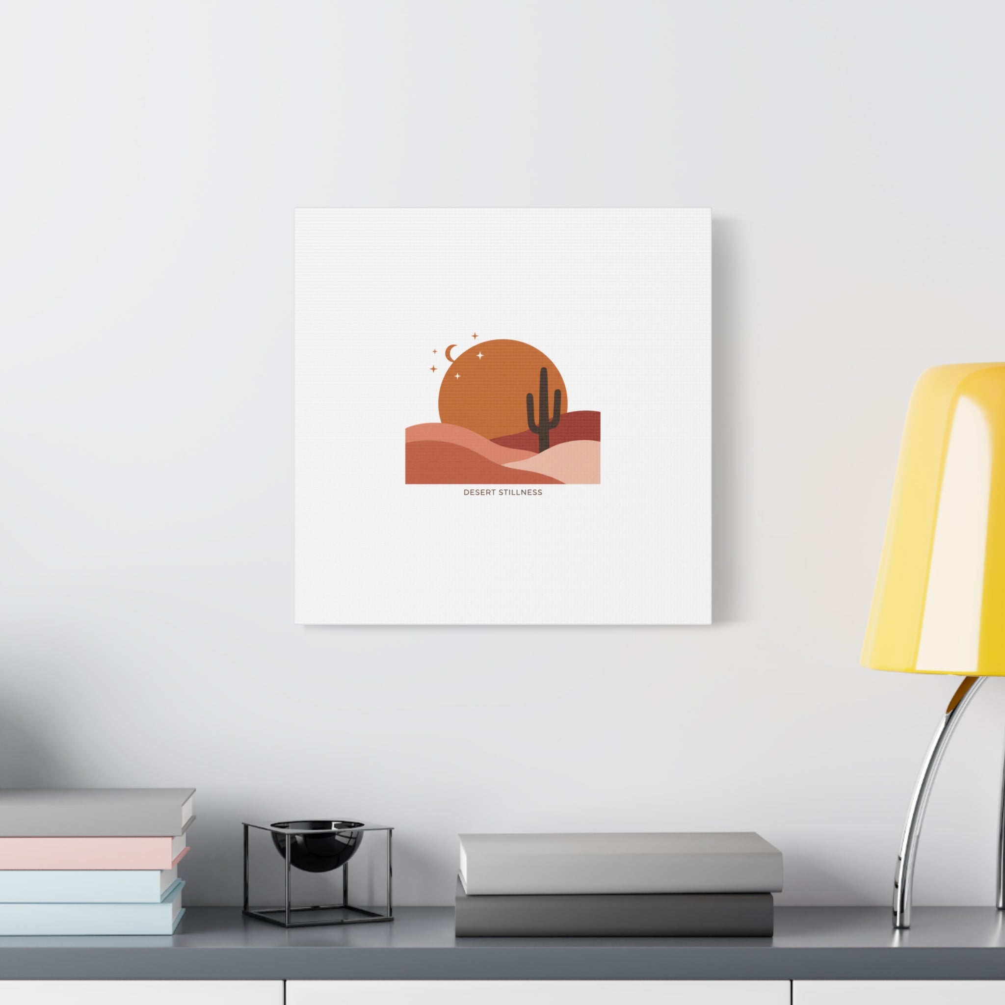 Desert Stillness Canvas, Desert Sunset Minimalist Mesa | Southwestern Art Print 36" x 36" 1.25"
