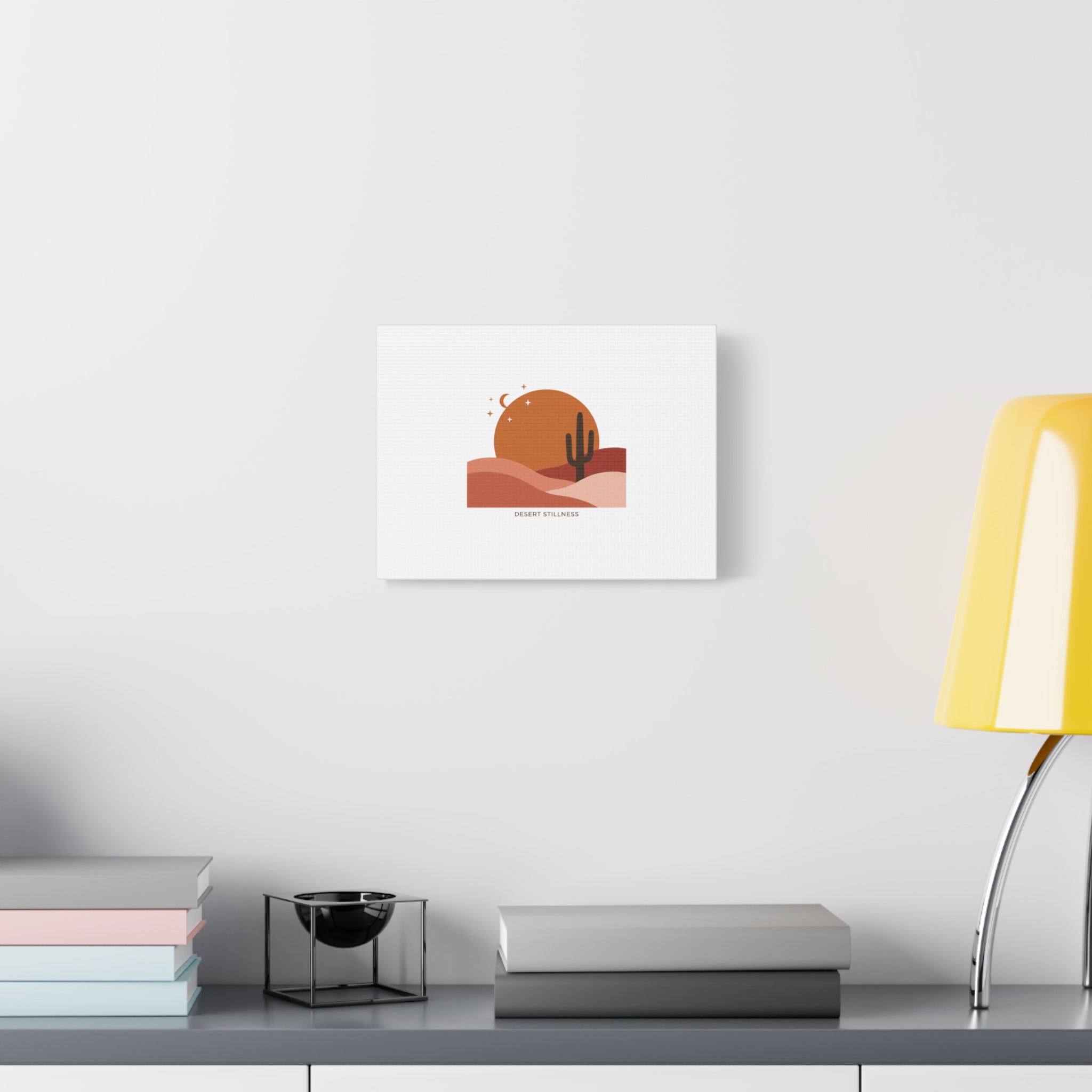 Desert Stillness Canvas, Desert Sunset Minimalist Mesa | Southwestern Art Print