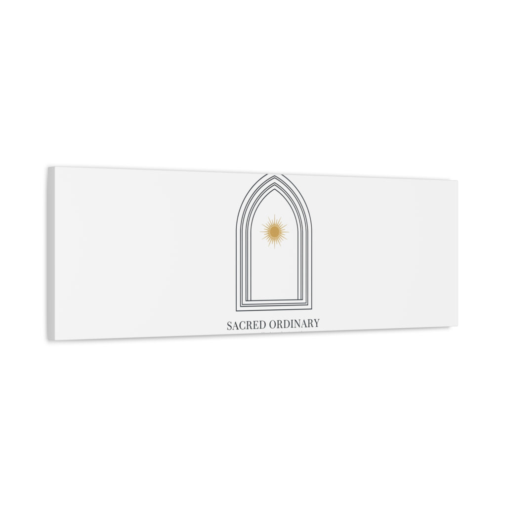 Sacred Ordinary Gothic Arch Canvas | Minimal Scripture Art, Quiet Luxury 36" x 36" 1.25"