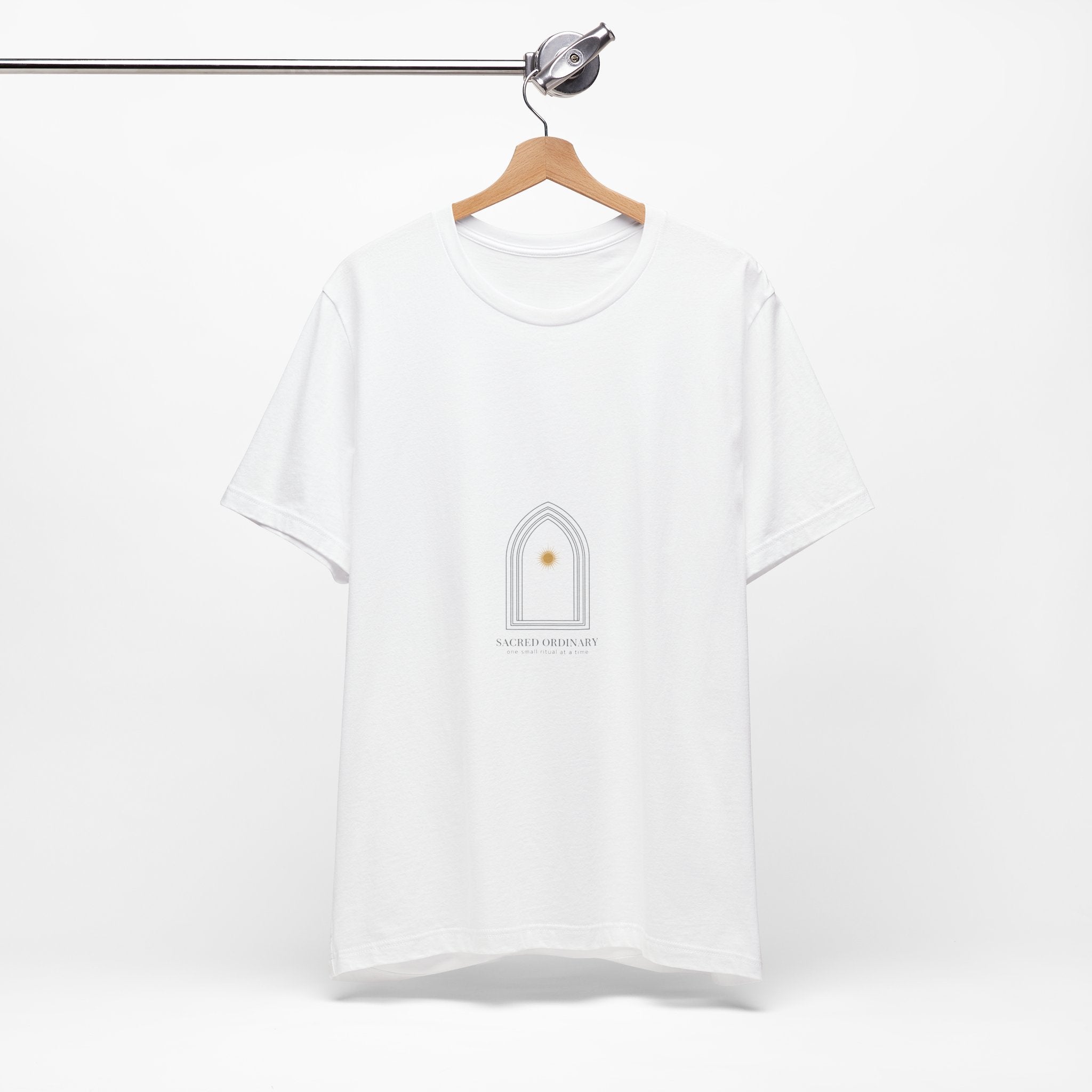 Gothic Arch Minimal Tee | Monastic Minimalism, serene typography Navy