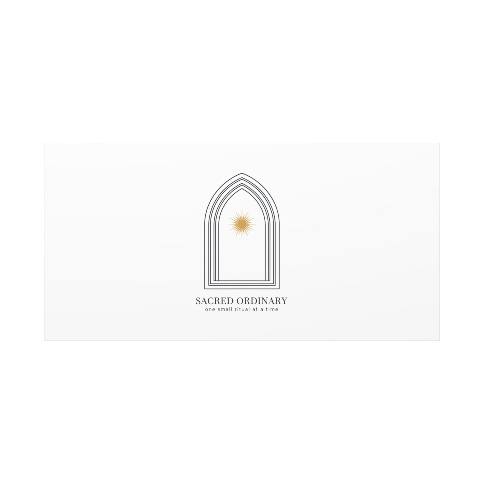 Sacred Ordinary Gothic Arch Canvas | Minimal Scripture Art, Quiet Luxury 60" x 30" (Horizontal) 1.25"