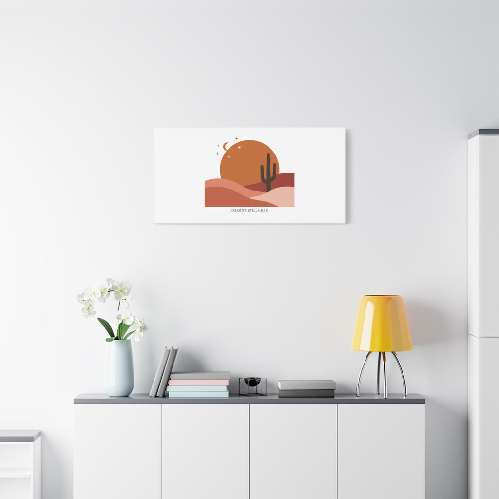 Desert Stillness Canvas, Desert Sunset Minimalist Mesa | Southwestern Art Print