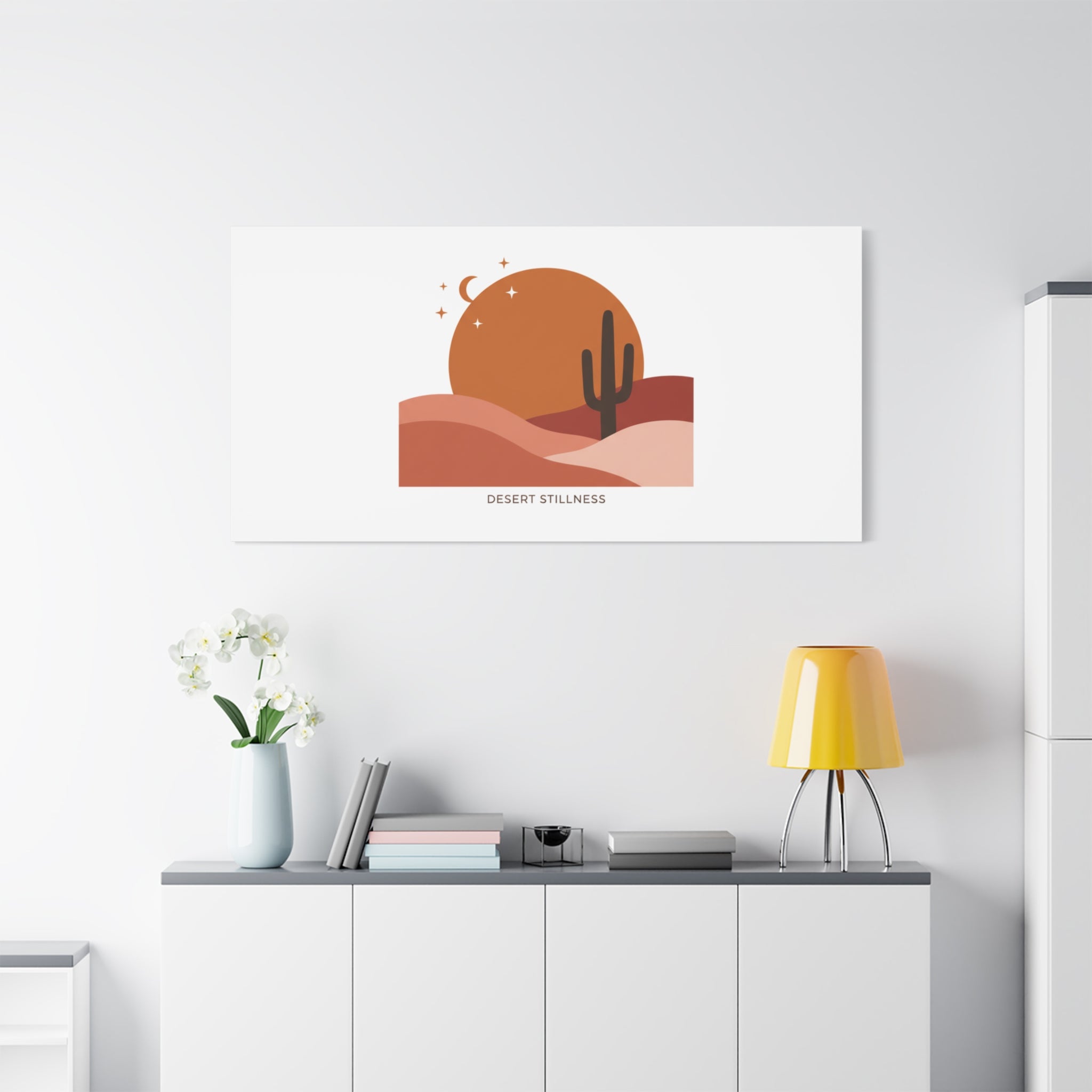 Desert Stillness Canvas, Desert Sunset Minimalist Mesa | Southwestern Art Print