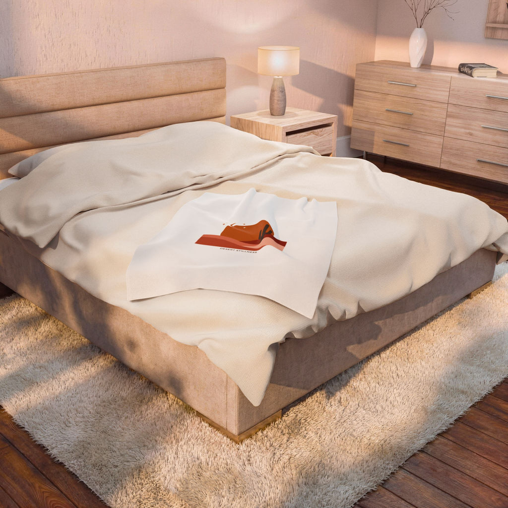 Desert Sunset Mesa Throw Blanket | Southwestern minimalist, adobe-inspired wall art