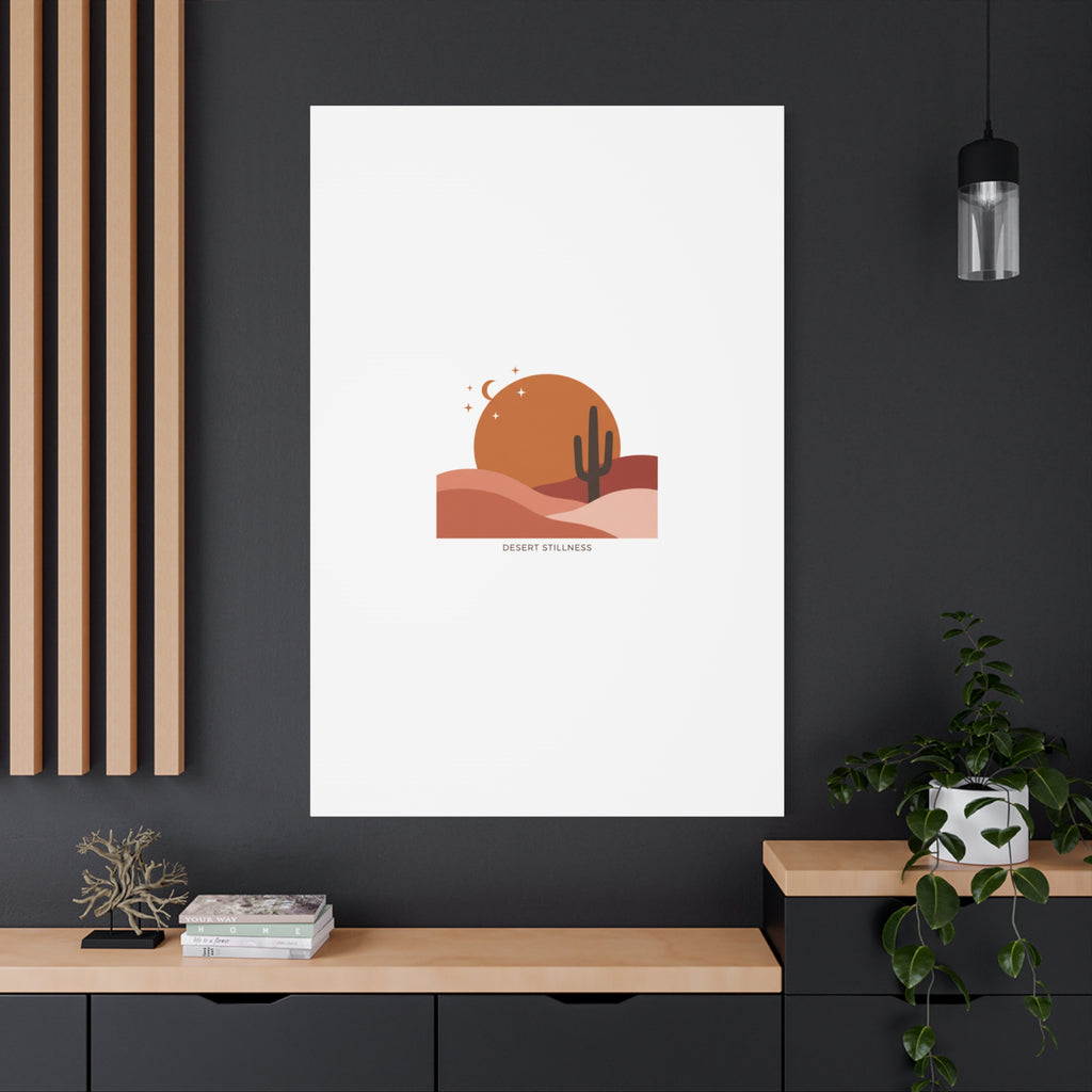 Desert Stillness Canvas, Desert Sunset Minimalist Mesa | Southwestern Art Print