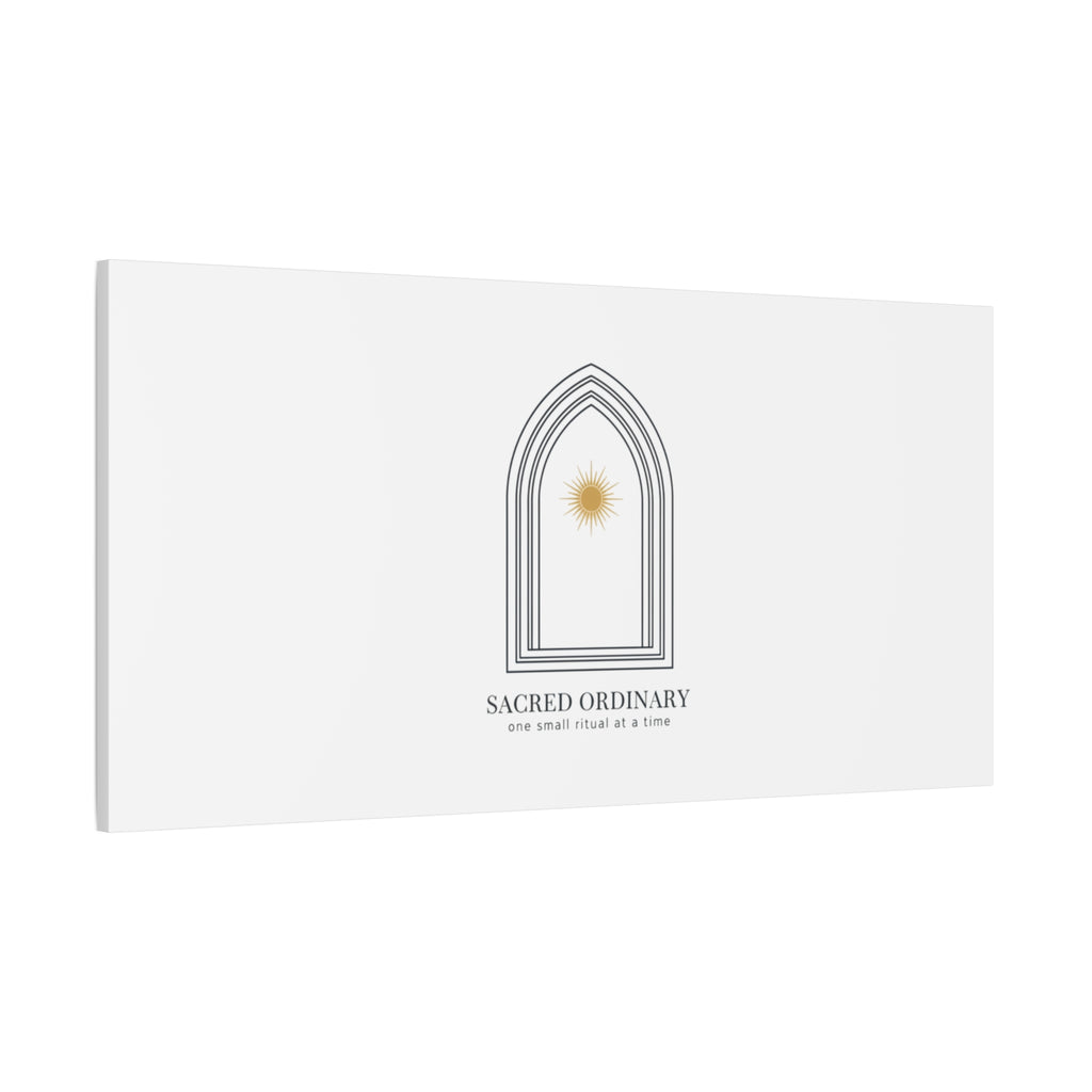 Sacred Ordinary Gothic Arch Canvas | Minimal Scripture Art, Quiet Luxury