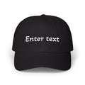 Custom Script Text Dad Cap | Personalized Embroidered Baseball Hat Black One size