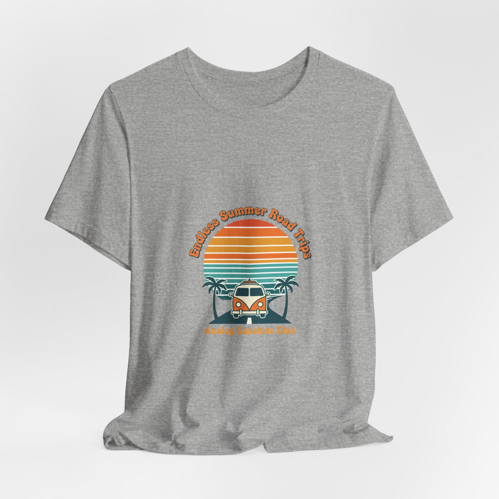 Retro 70s Sunset Surf Graphic Tee | Vintage Palm Golden Hour Postcard