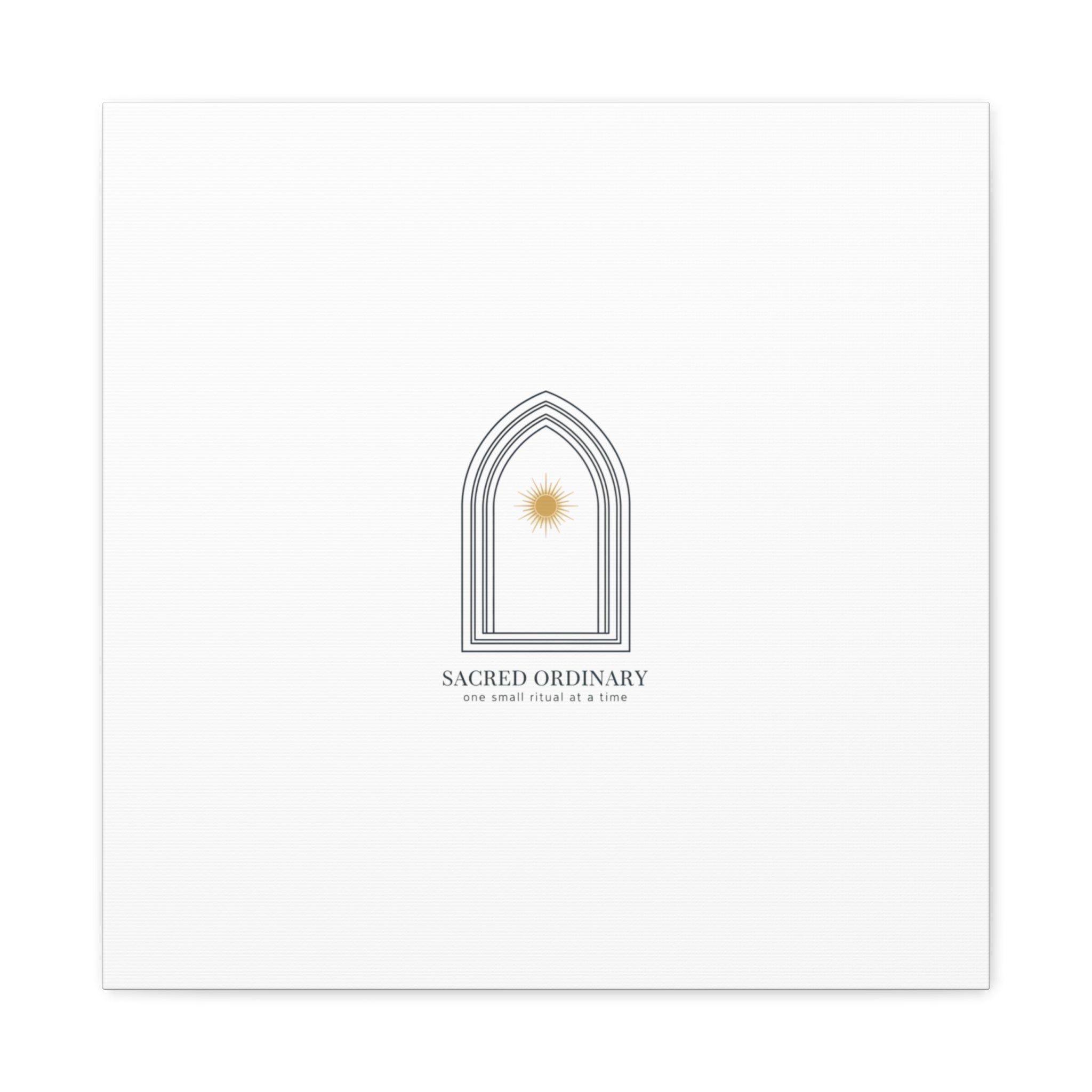 Sacred Ordinary Gothic Arch Canvas | Minimal Scripture Art, Quiet Luxury 20″ x 20″ 1.25"