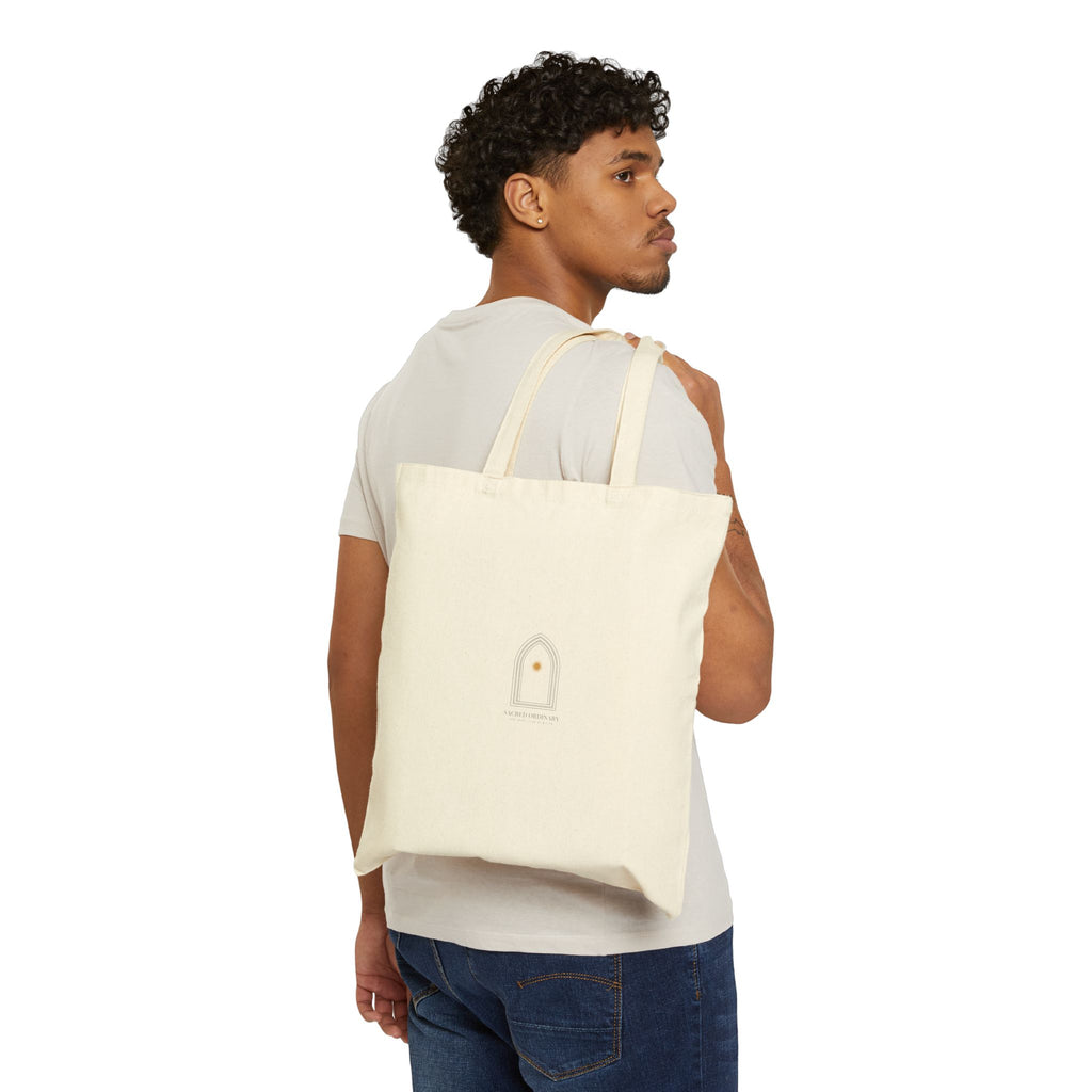 Gothic Arch Minimal Tote | Monastic Minimalism, Scripture Micro-Text