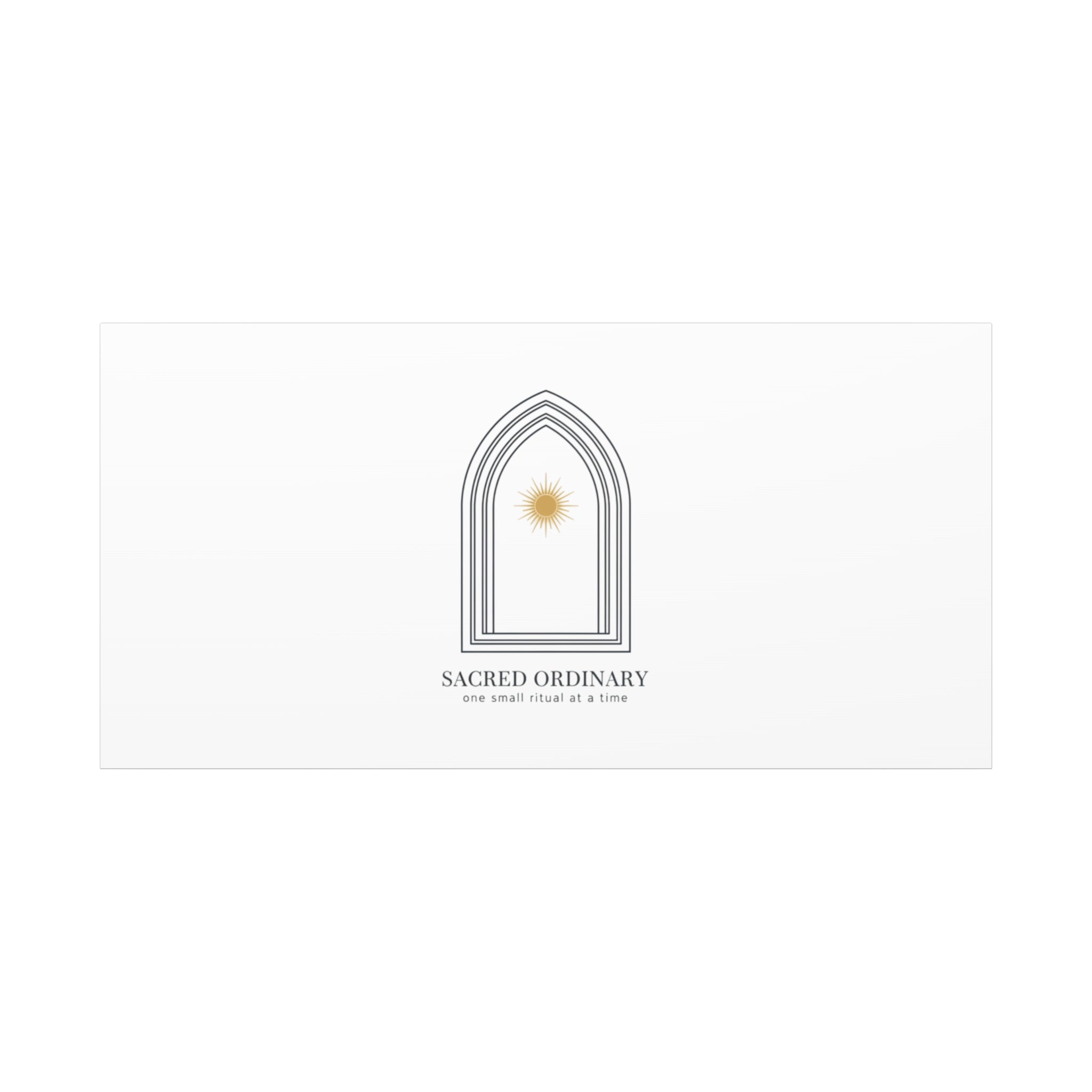 Sacred Ordinary Gothic Arch Canvas | Minimal Scripture Art, Quiet Luxury 48″ x 24″ (Horizontal) 1.25"