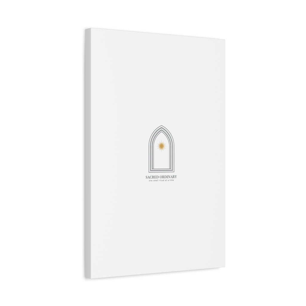 Sacred Ordinary Gothic Arch Canvas | Minimal Scripture Art, Quiet Luxury
