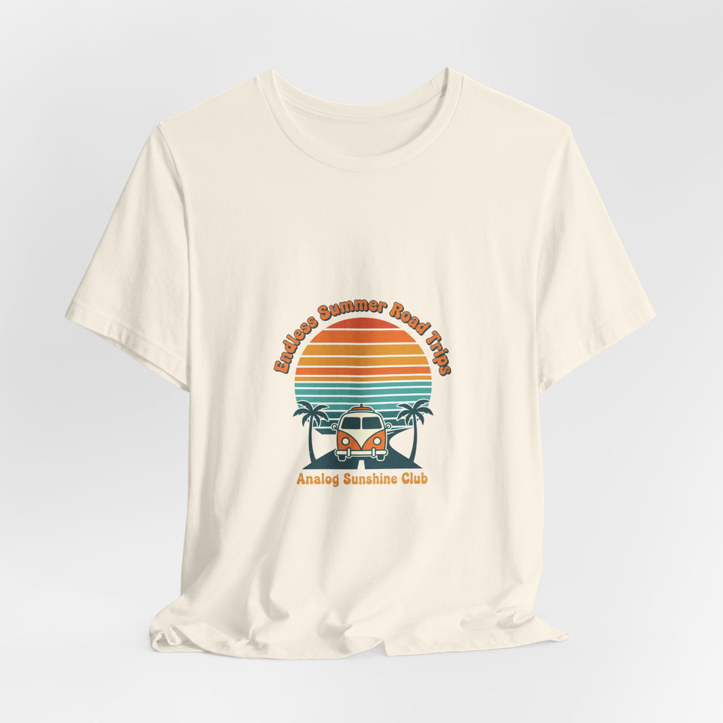 Retro 70s Sunset Surf Graphic Tee | Vintage Palm Golden Hour Postcard Navy