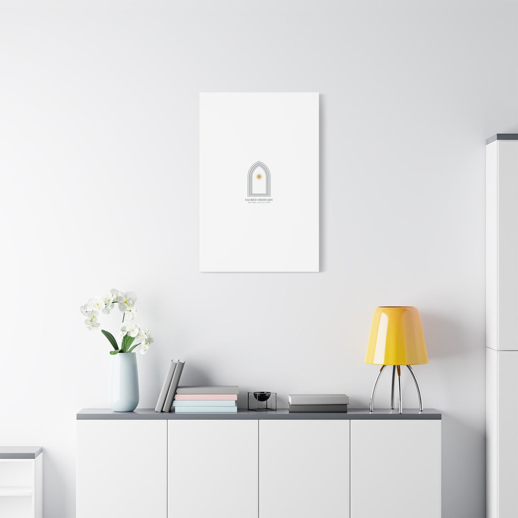 Sacred Ordinary Gothic Arch Canvas | Minimal Scripture Art, Quiet Luxury