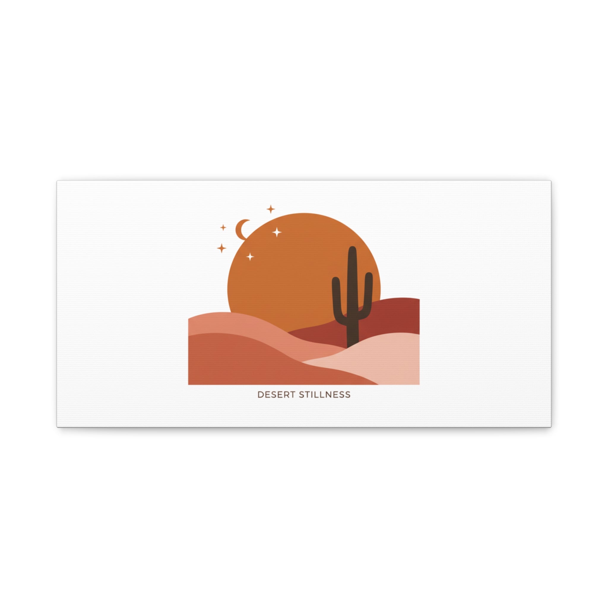 Desert Stillness Canvas, Desert Sunset Minimalist Mesa | Southwestern Art Print 20" x 10" (Horizontal) 1.25"