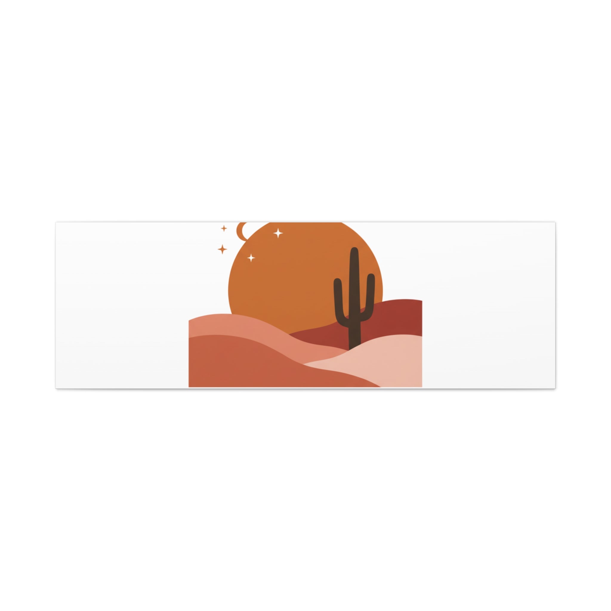 Desert Stillness Canvas, Desert Sunset Minimalist Mesa | Southwestern Art Print 60" x 20" (Horizontal) 1.25"