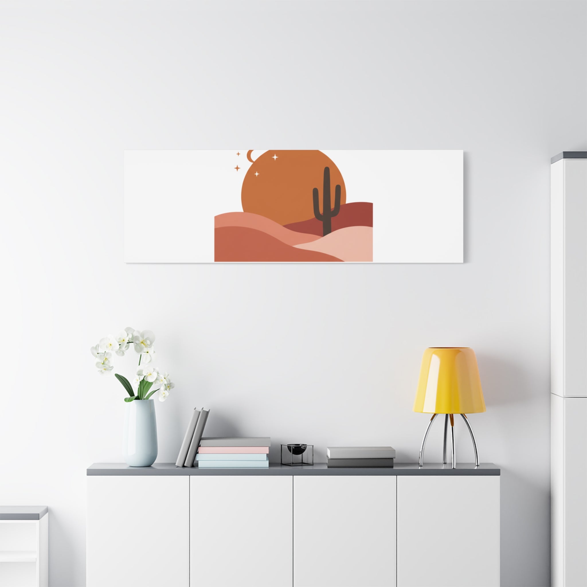 Desert Stillness Canvas, Desert Sunset Minimalist Mesa | Southwestern Art Print