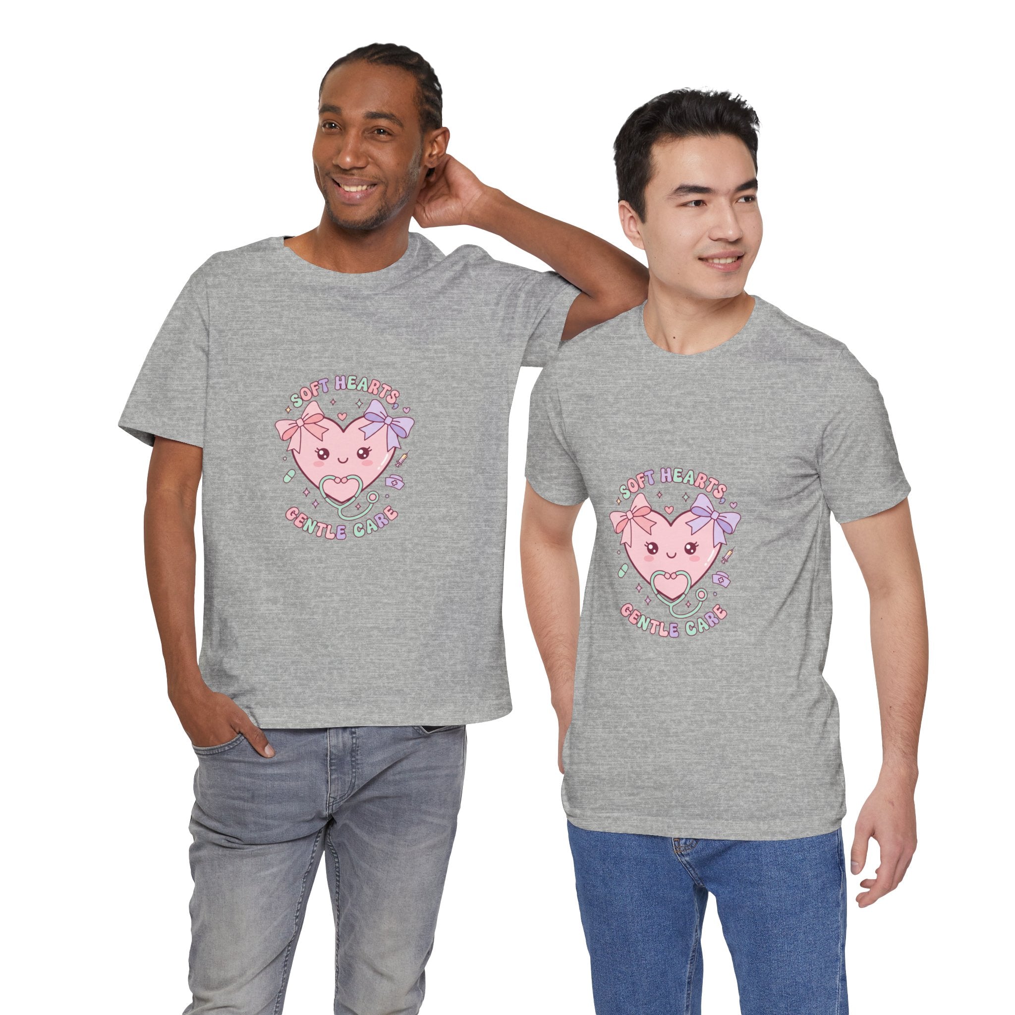 Kawaii Nurse Heart Tee | pastel healthcare design, coquette medical shirt Navy