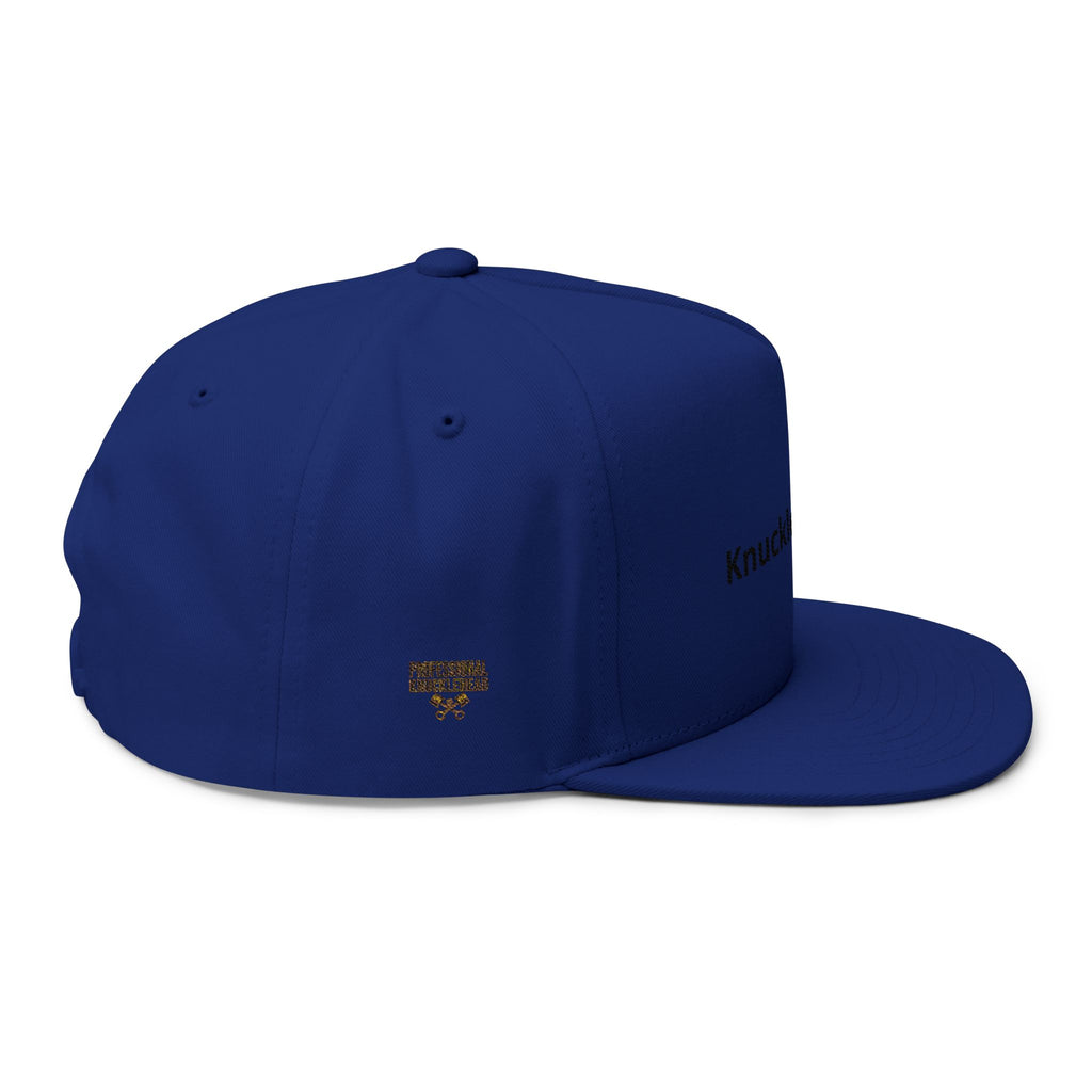 Embroidered Gold Eagle Flat Bill Cap