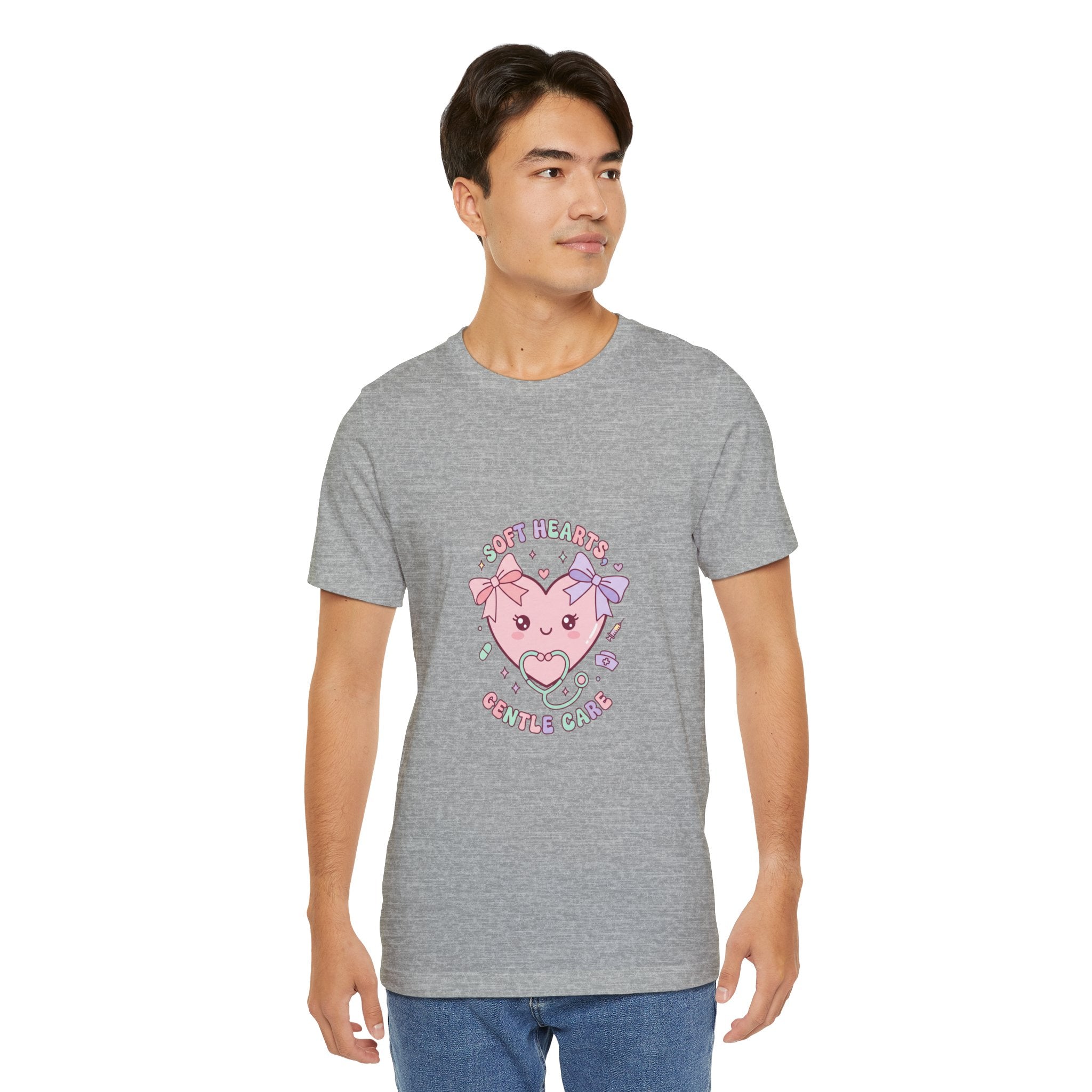 Kawaii Nurse Heart Tee | pastel healthcare design, coquette medical shirt Navy