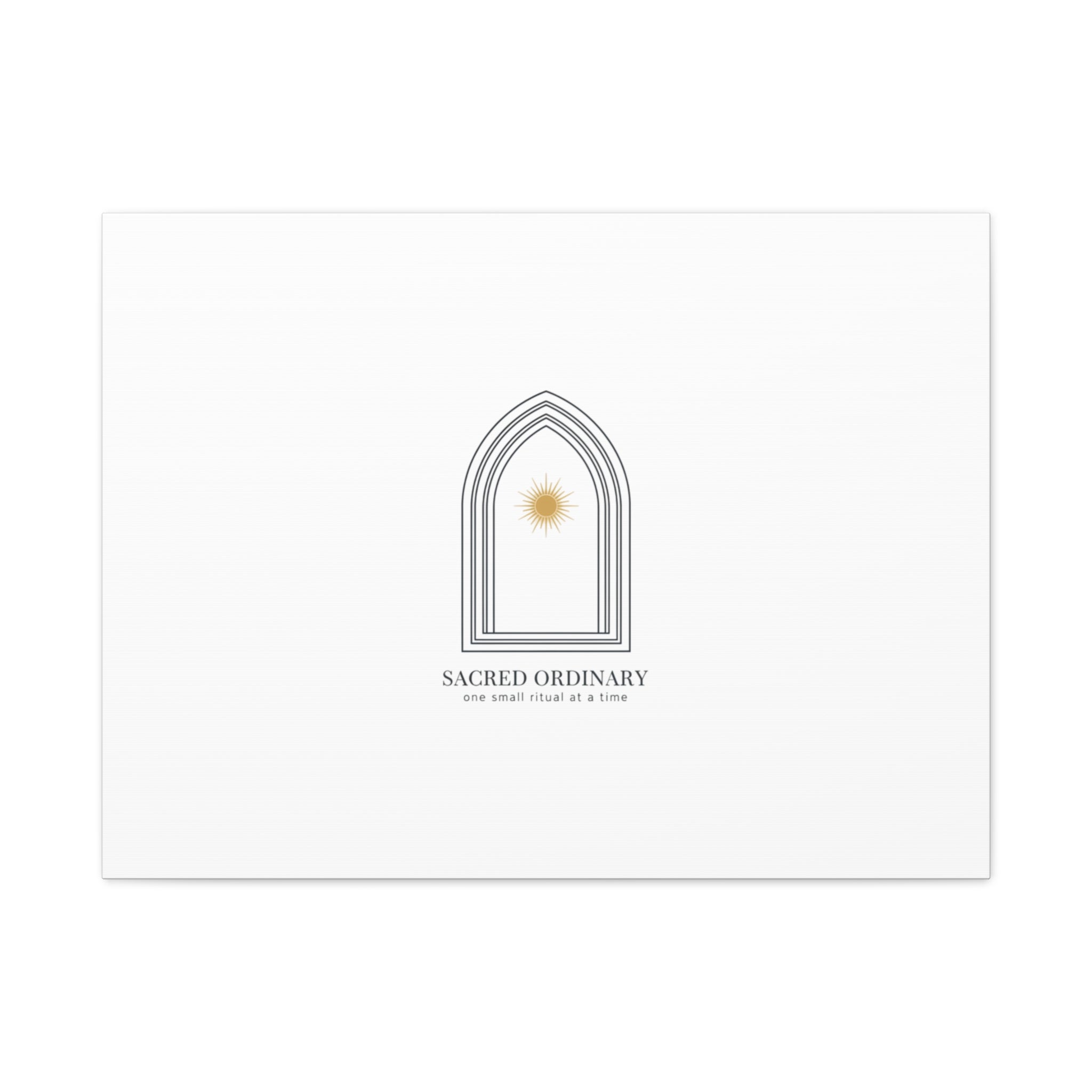 Sacred Ordinary Gothic Arch Canvas | Minimal Scripture Art, Quiet Luxury 32" x 24" (Horizontal) 1.25"
